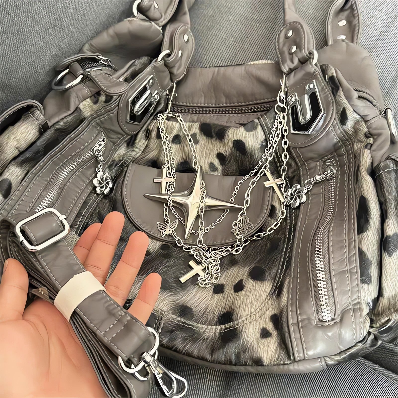 Y2K Leopard Faux Fur Bag - KAYSMAR