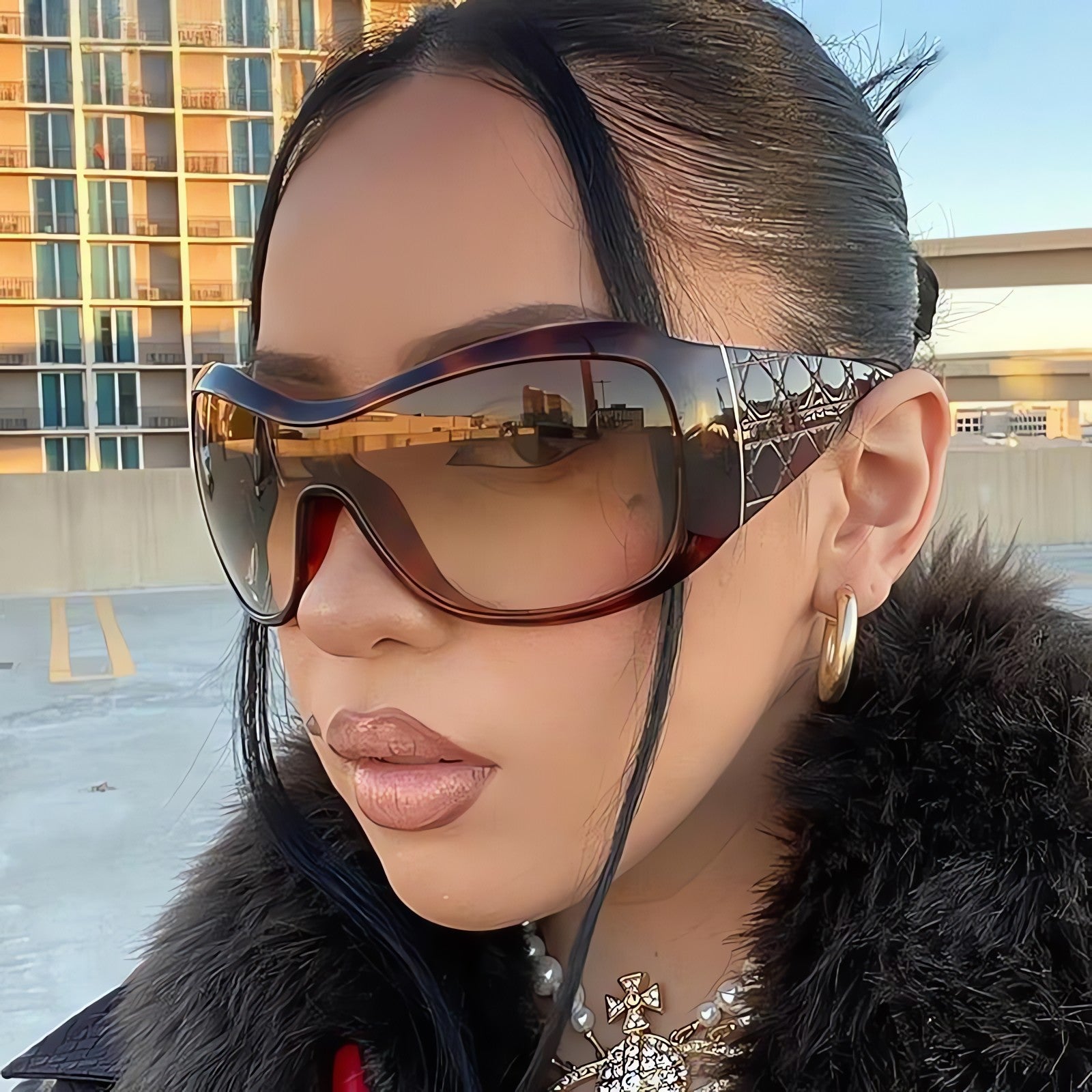 Y2K Oversized Shield Sunglasses - KAYSMAR