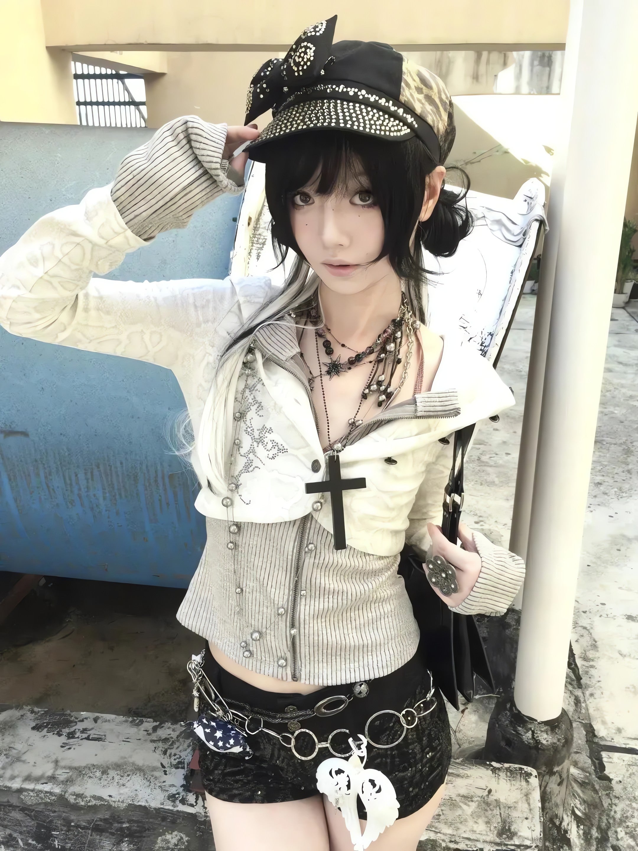 Y2K Rhinestone Layered Cardigan - KAYSMAR