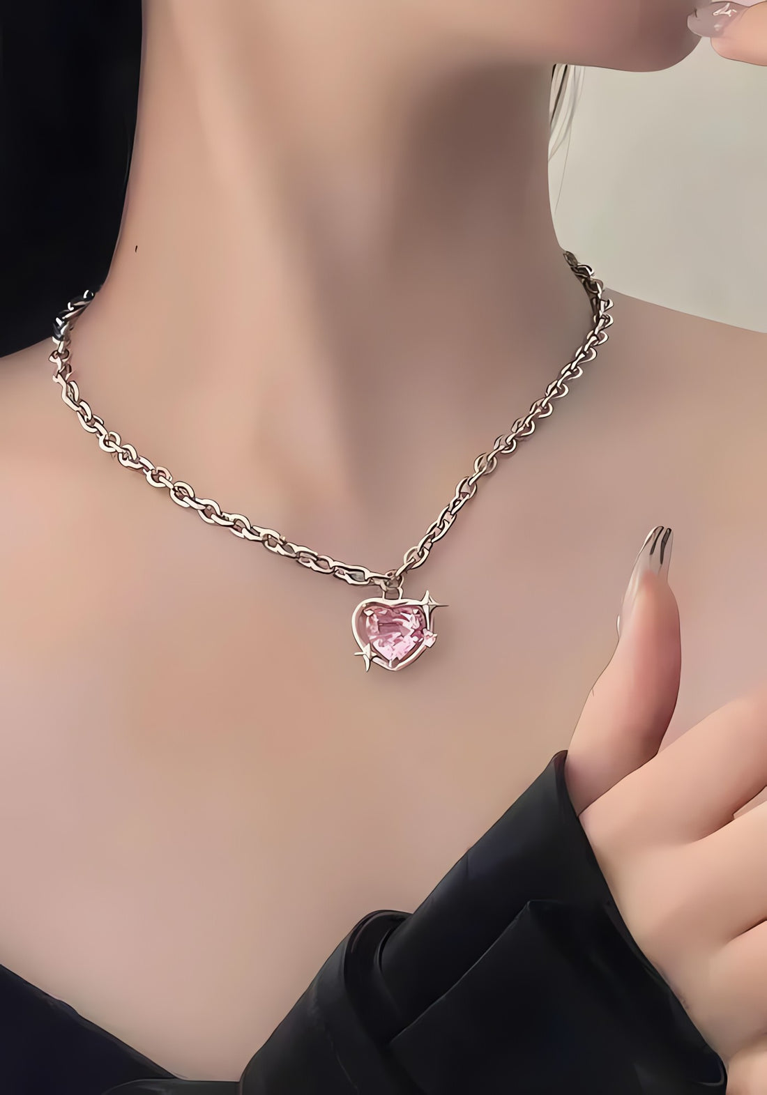 Y2K Shiny Heart Necklace - KAYSMAR
