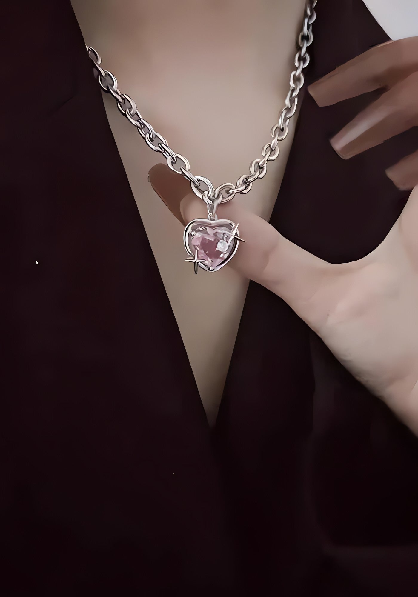 Y2K Shiny Heart Necklace - KAYSMAR