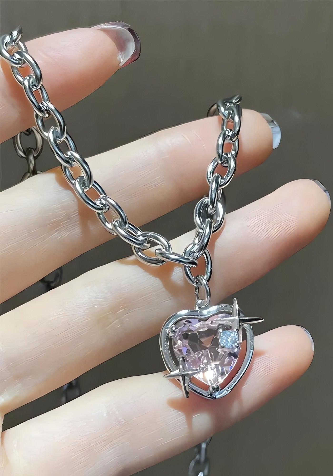Y2K Shiny Heart Necklace - KAYSMAR