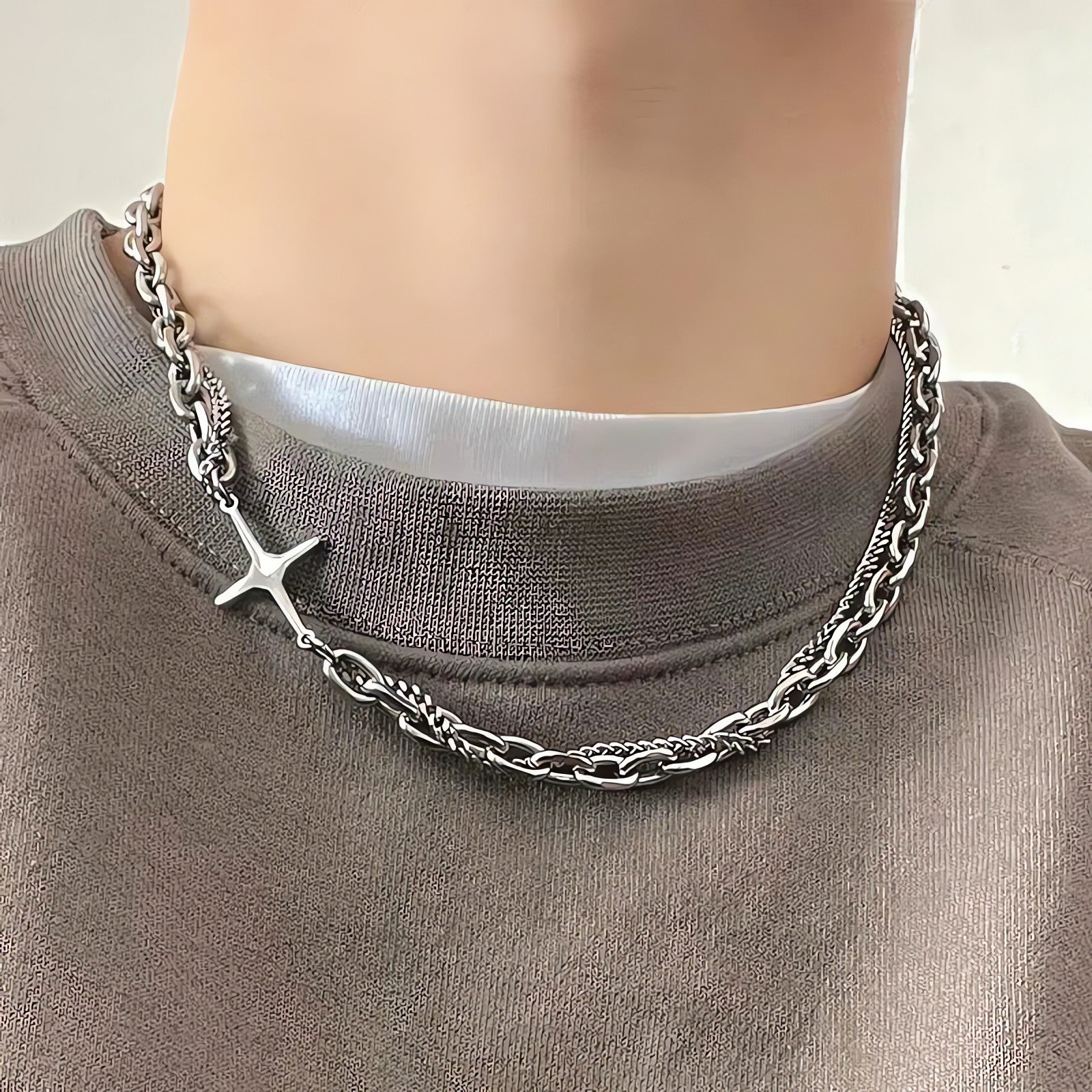 Y2K Star Double Chain Necklace - KAYSMAR