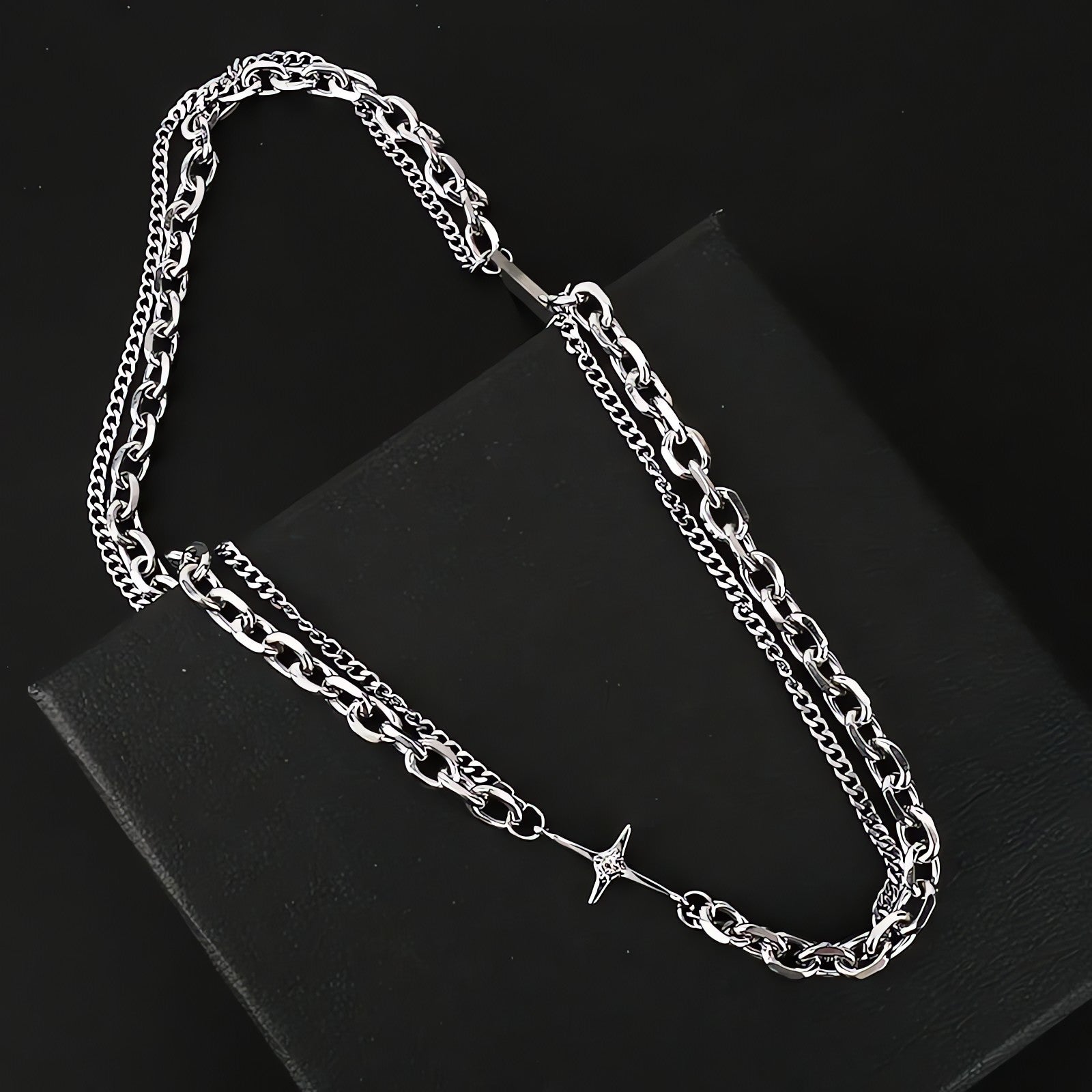 Y2K Star Double Chain Necklace - KAYSMAR
