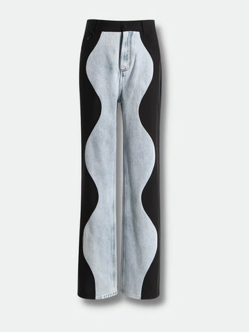Y2K Wave Panel Jeans - KAYSMAR