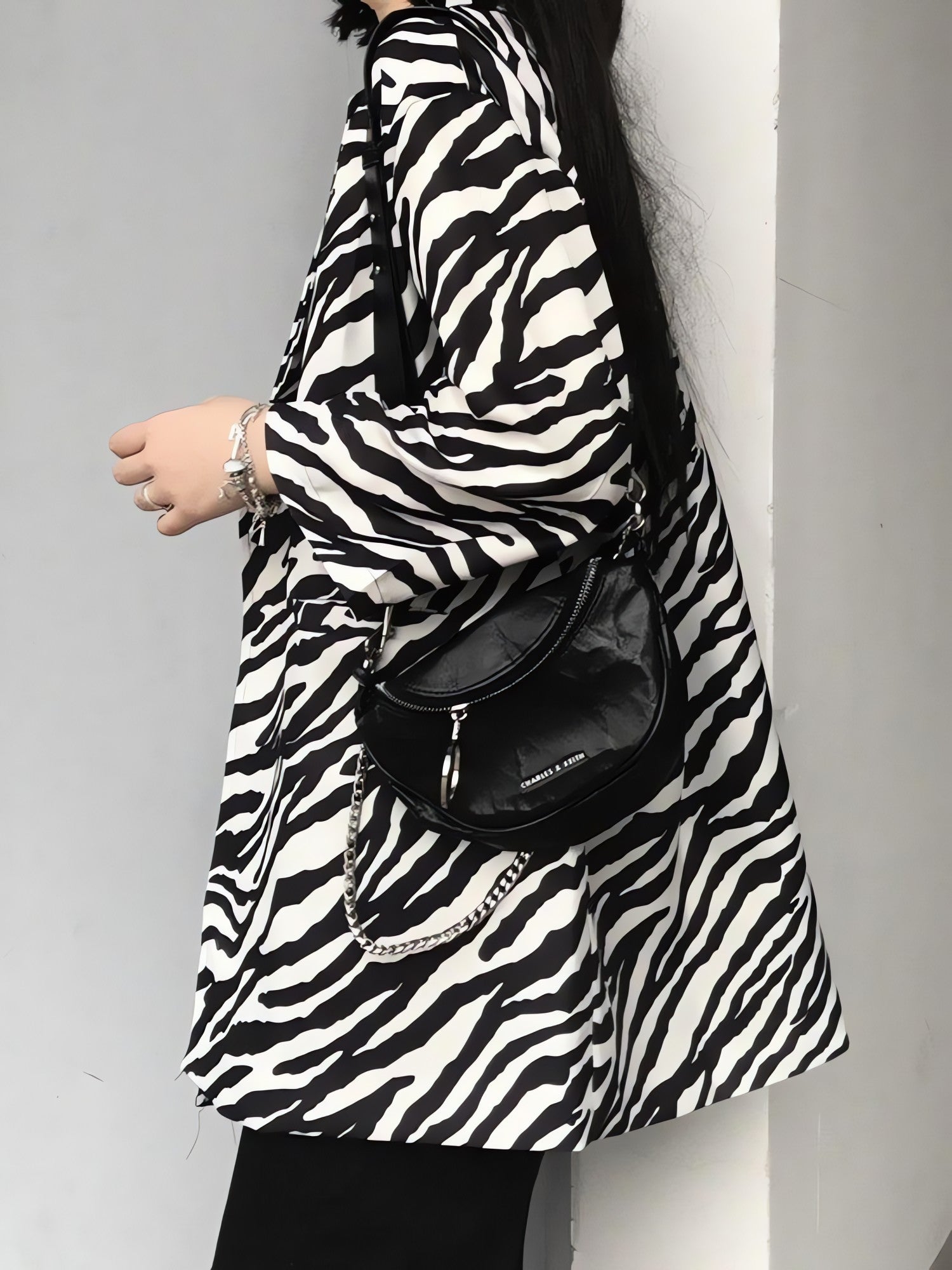 Zebra Print Long Blazer - KAYSMAR