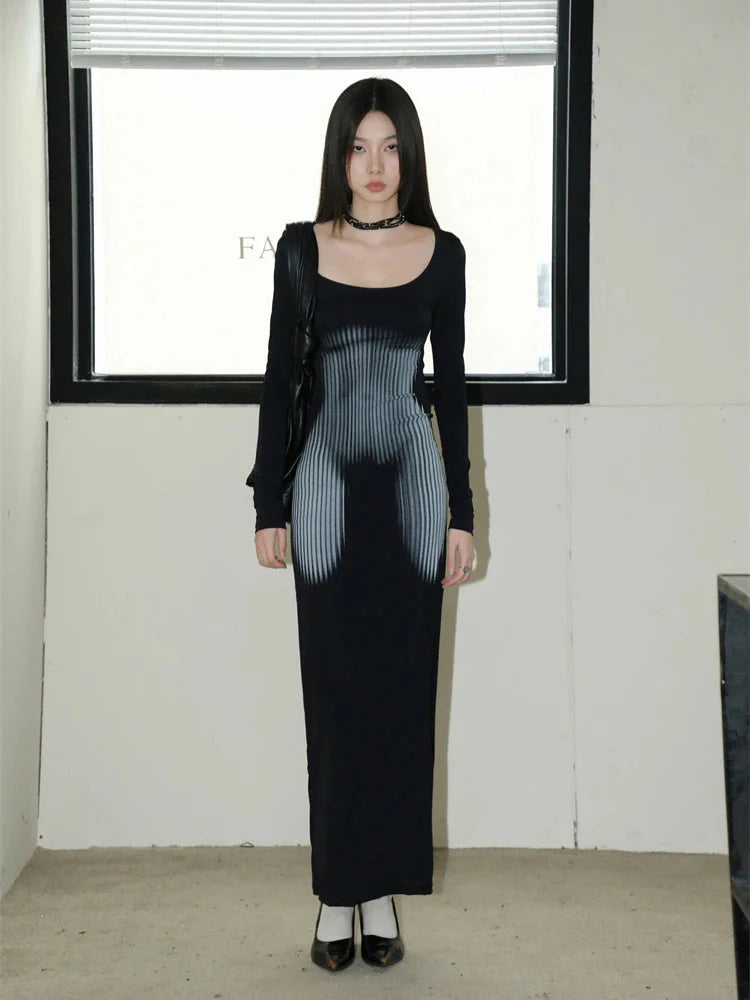 3D Body Print Maxi Dress - KAYSMAR