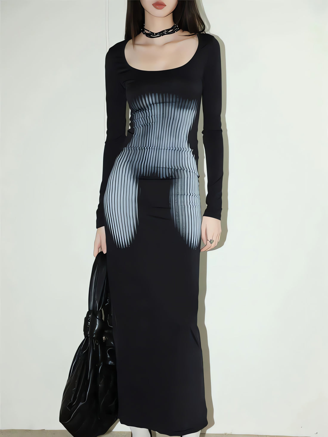 3D Body Print Maxi Dress - KAYSMAR