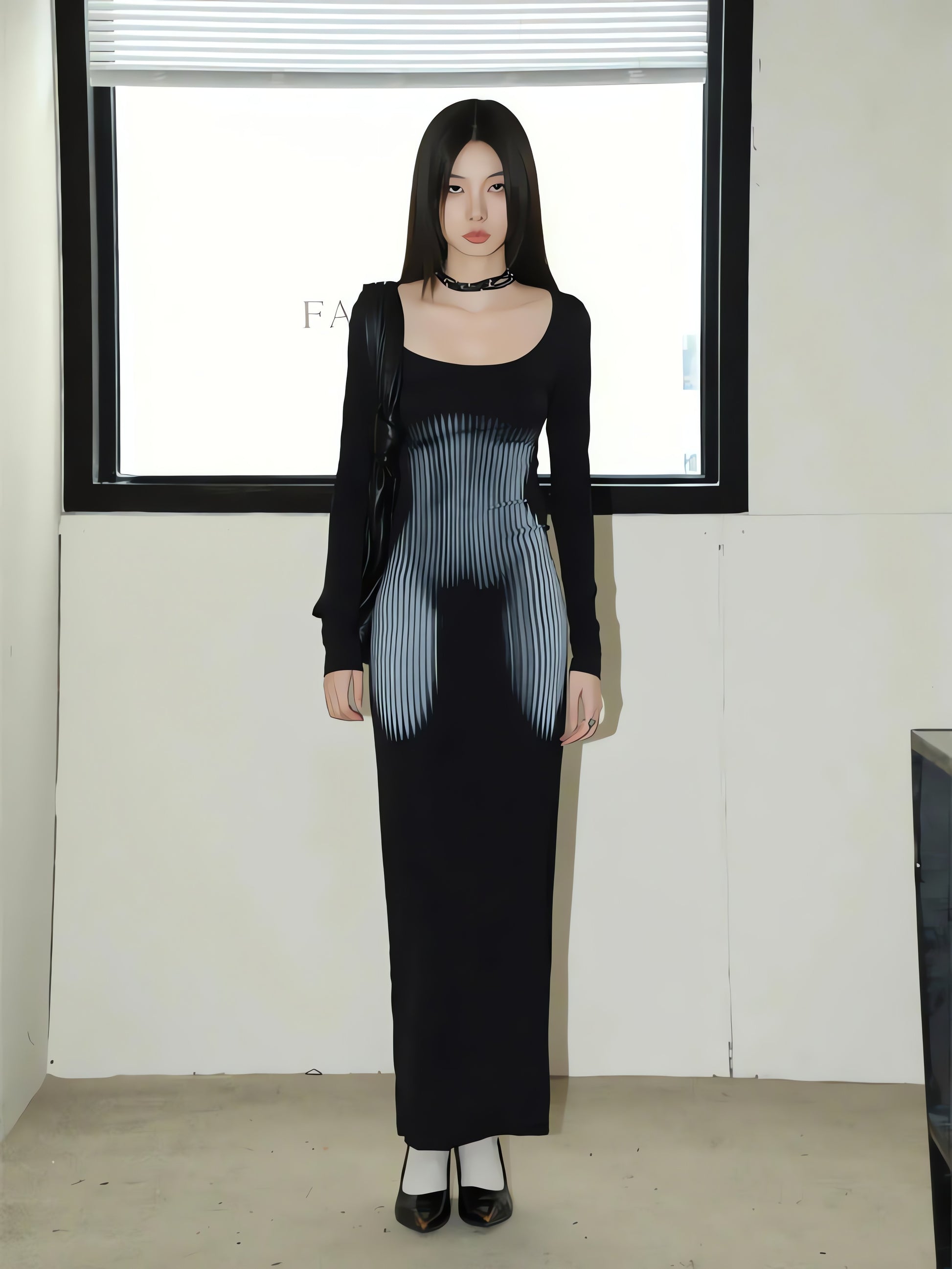3D Body Print Maxi Dress - KAYSMAR