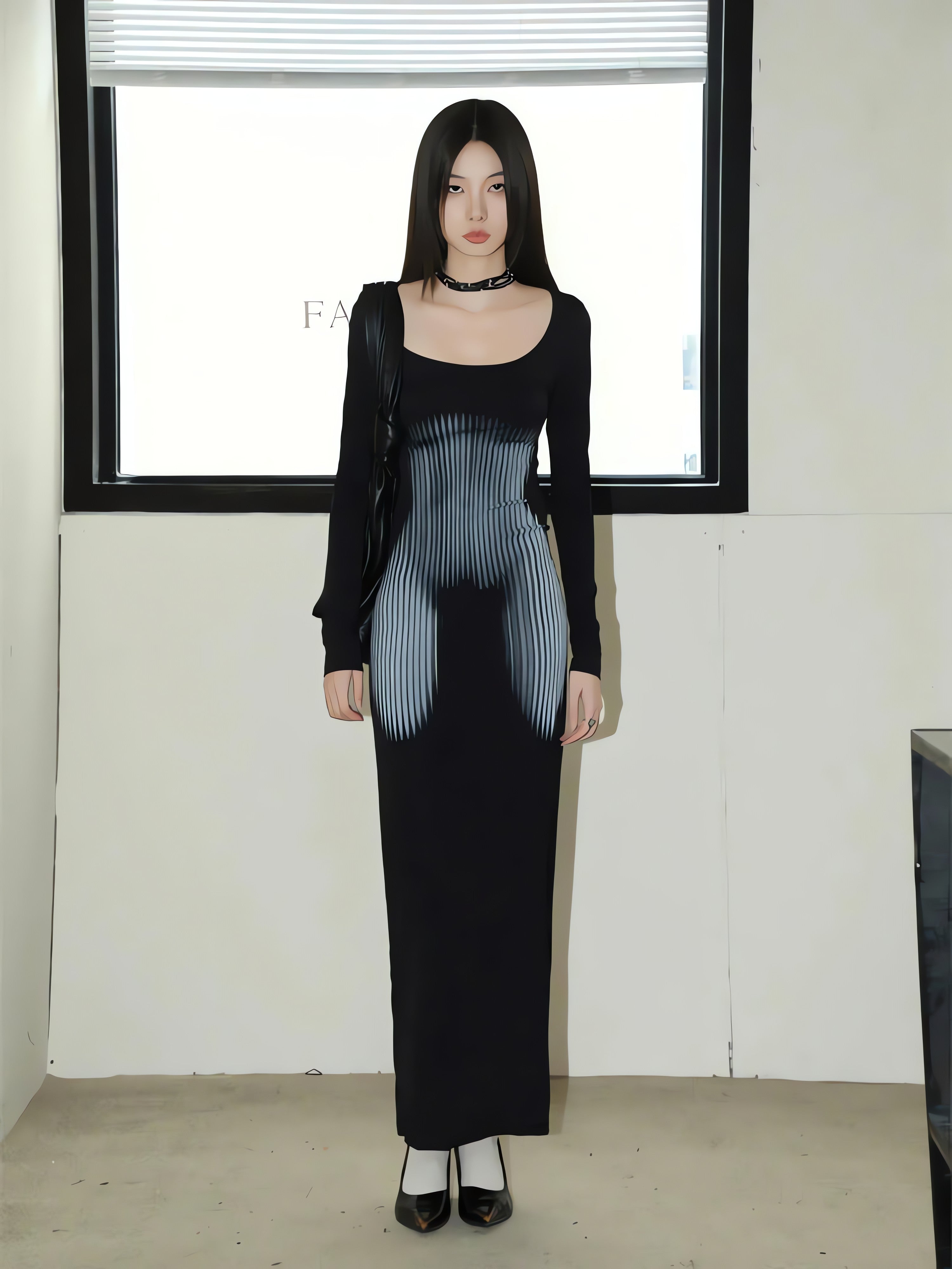 3D Body Print Maxi Dress - KAYSMAR