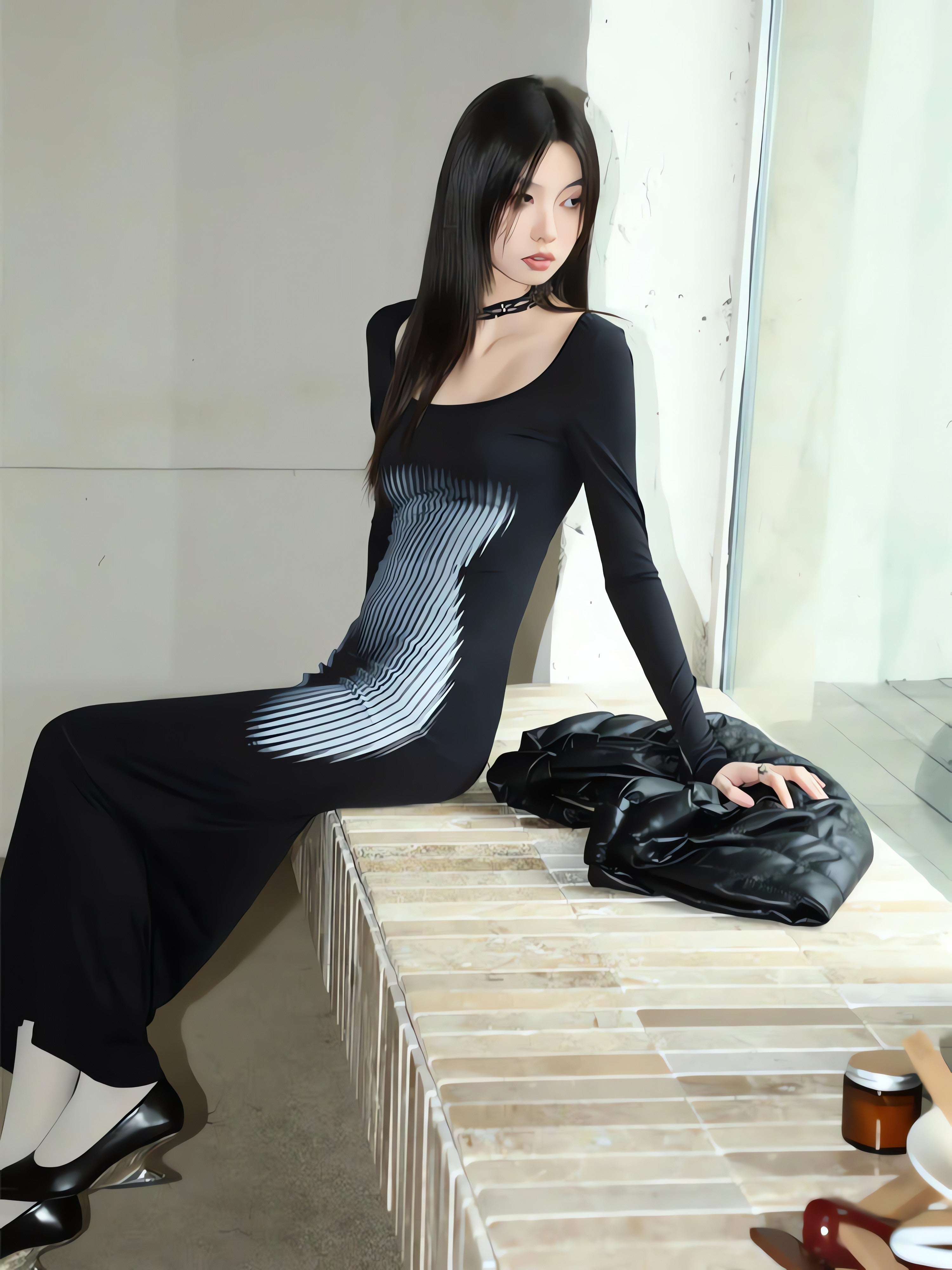3D Body Print Maxi Dress - KAYSMAR