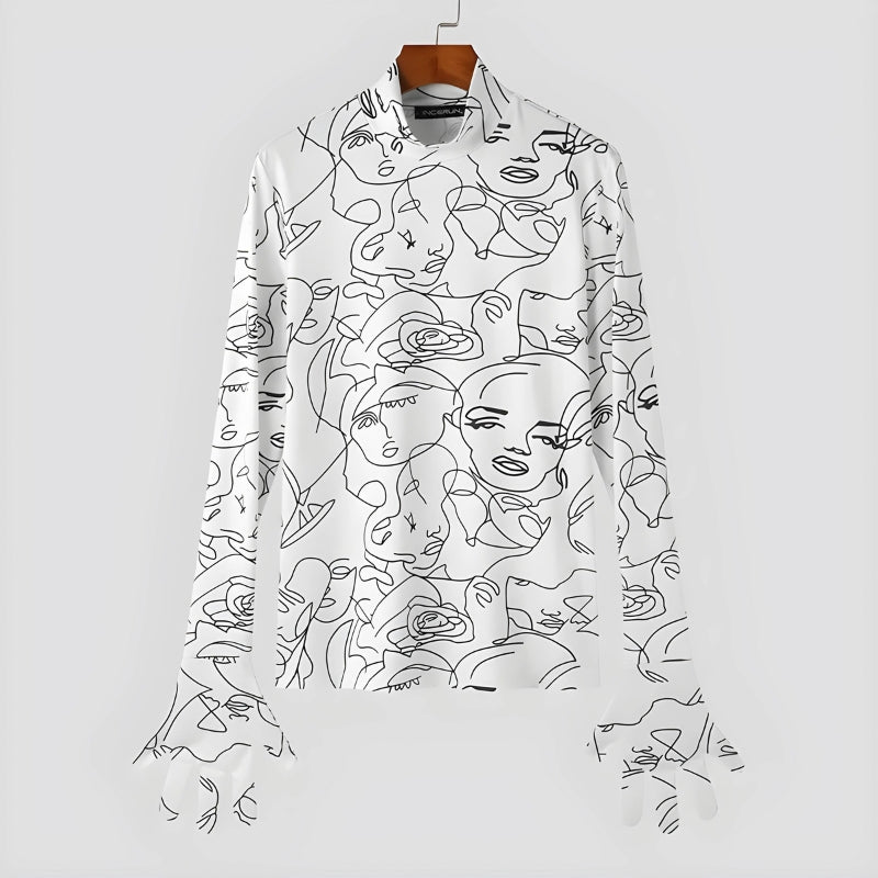 Abstract Faces Gloves Top - KAYSMAR