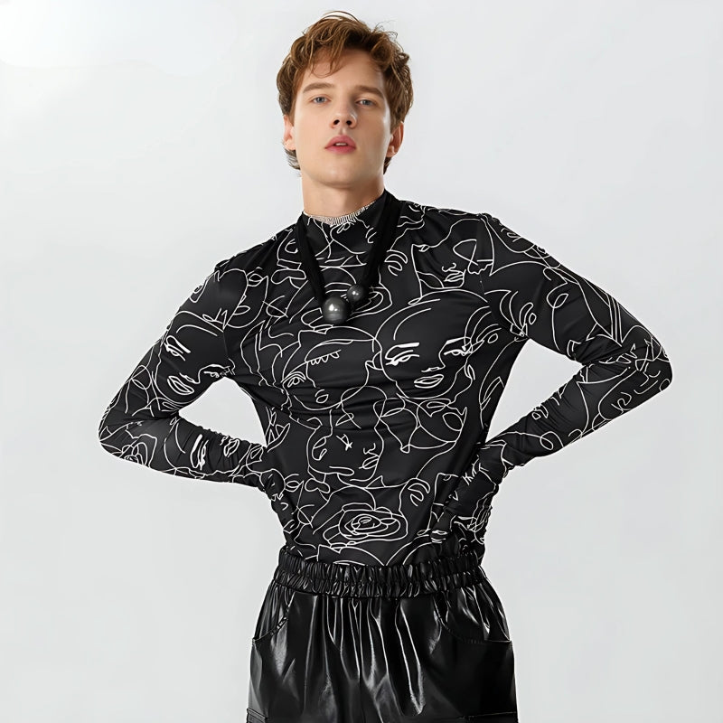 Abstract Faces Gloves Top - KAYSMAR