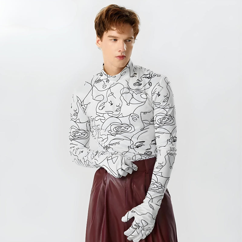 Abstract Faces Gloves Top - KAYSMAR