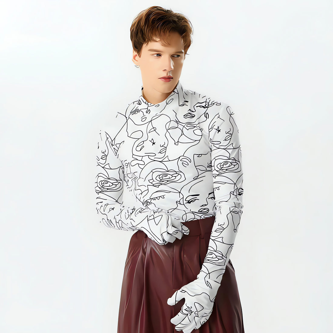 Abstract Faces Gloves Top - KAYSMAR