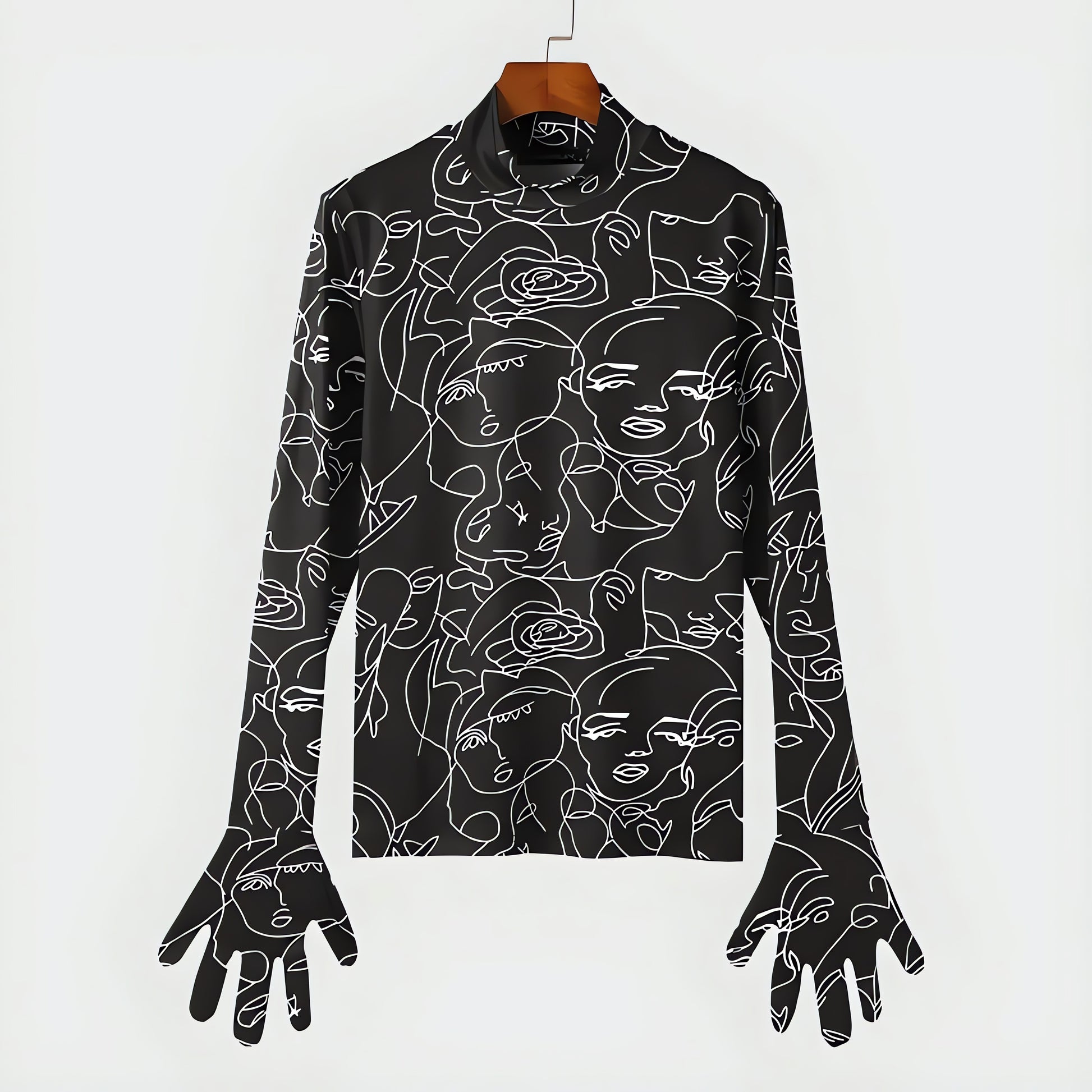 Abstract Faces Gloves Top - KAYSMAR