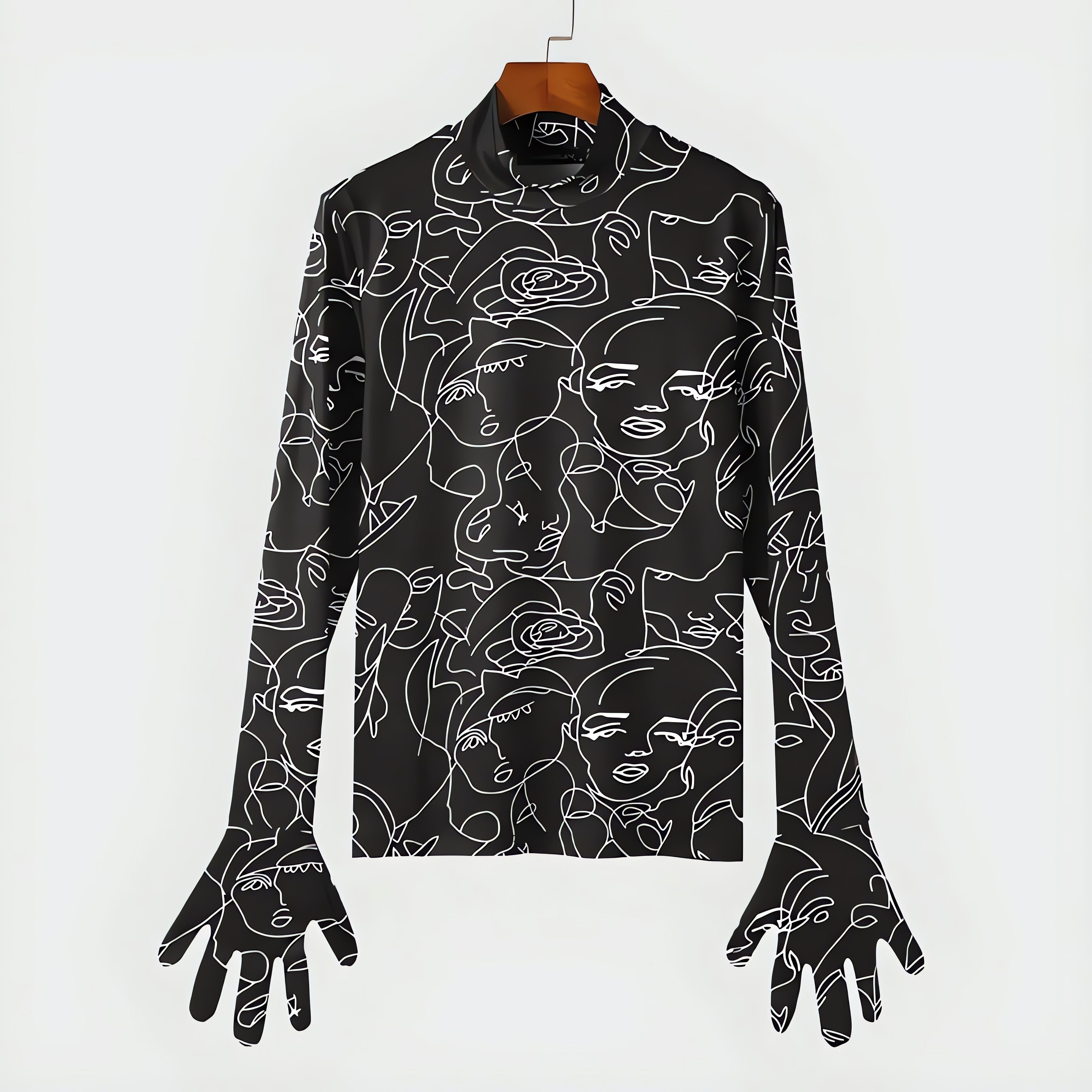 Abstract Faces Gloves Top - KAYSMAR