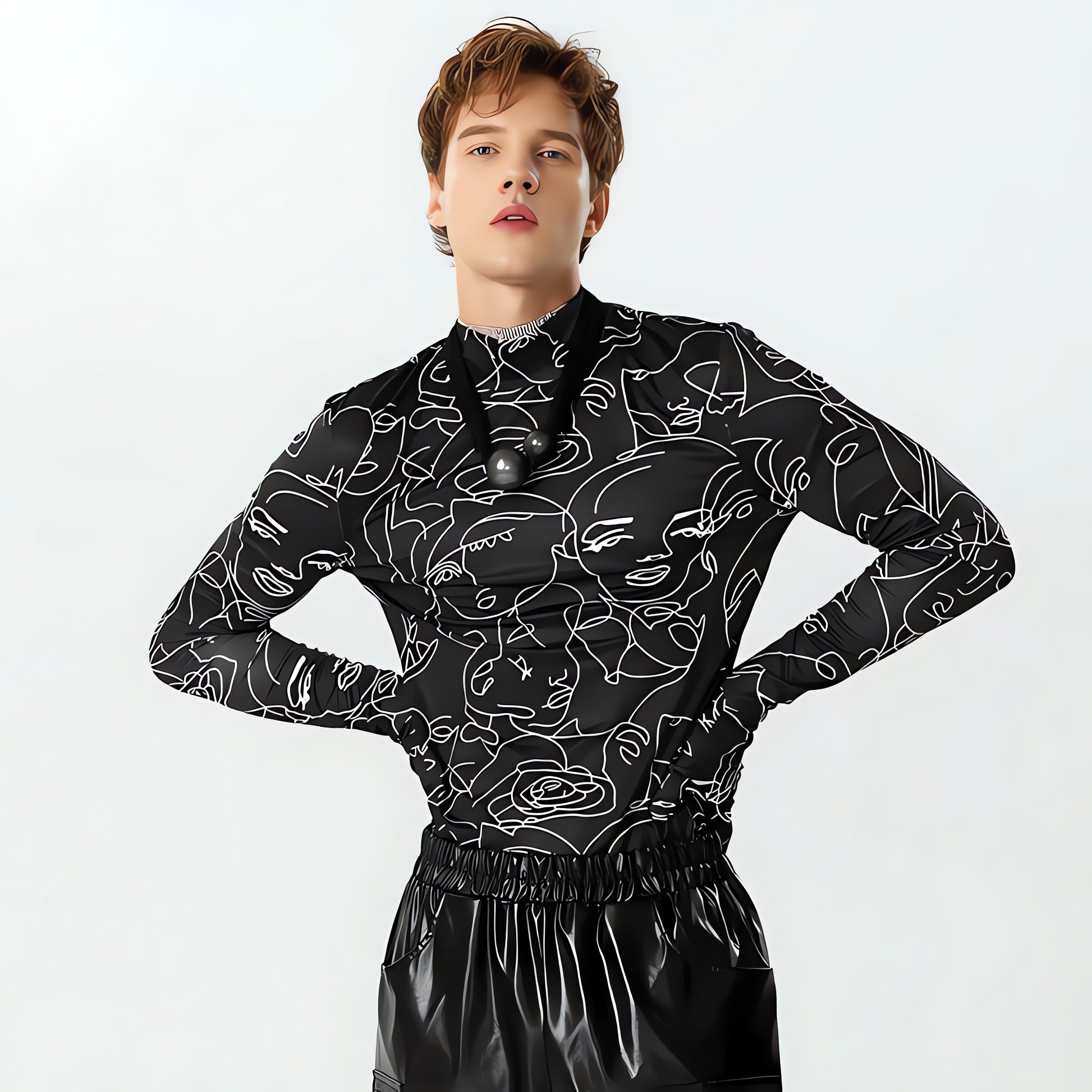 Abstract Faces Gloves Top - KAYSMAR