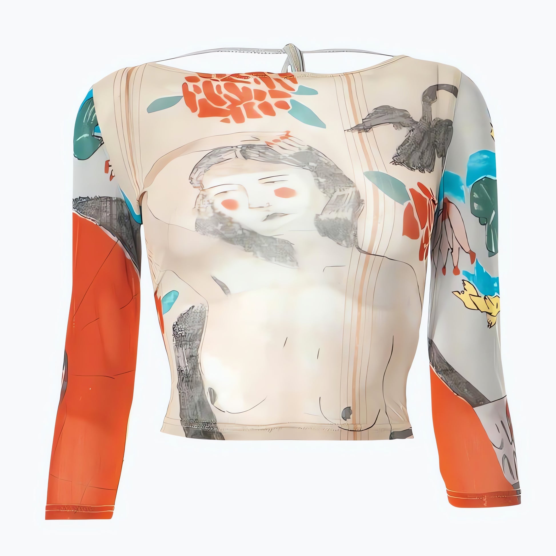 Abstract Woman Backless Crop Top - KAYSMAR