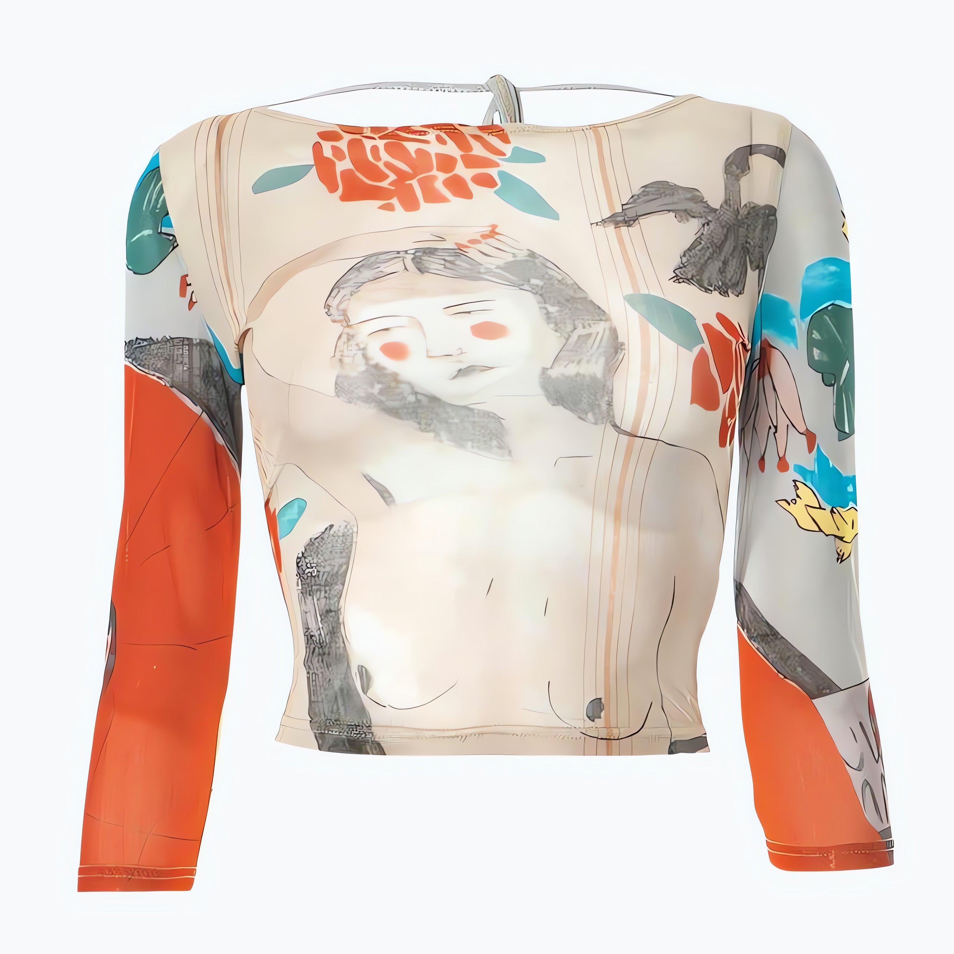 Abstract Woman Backless Crop Top - KAYSMAR