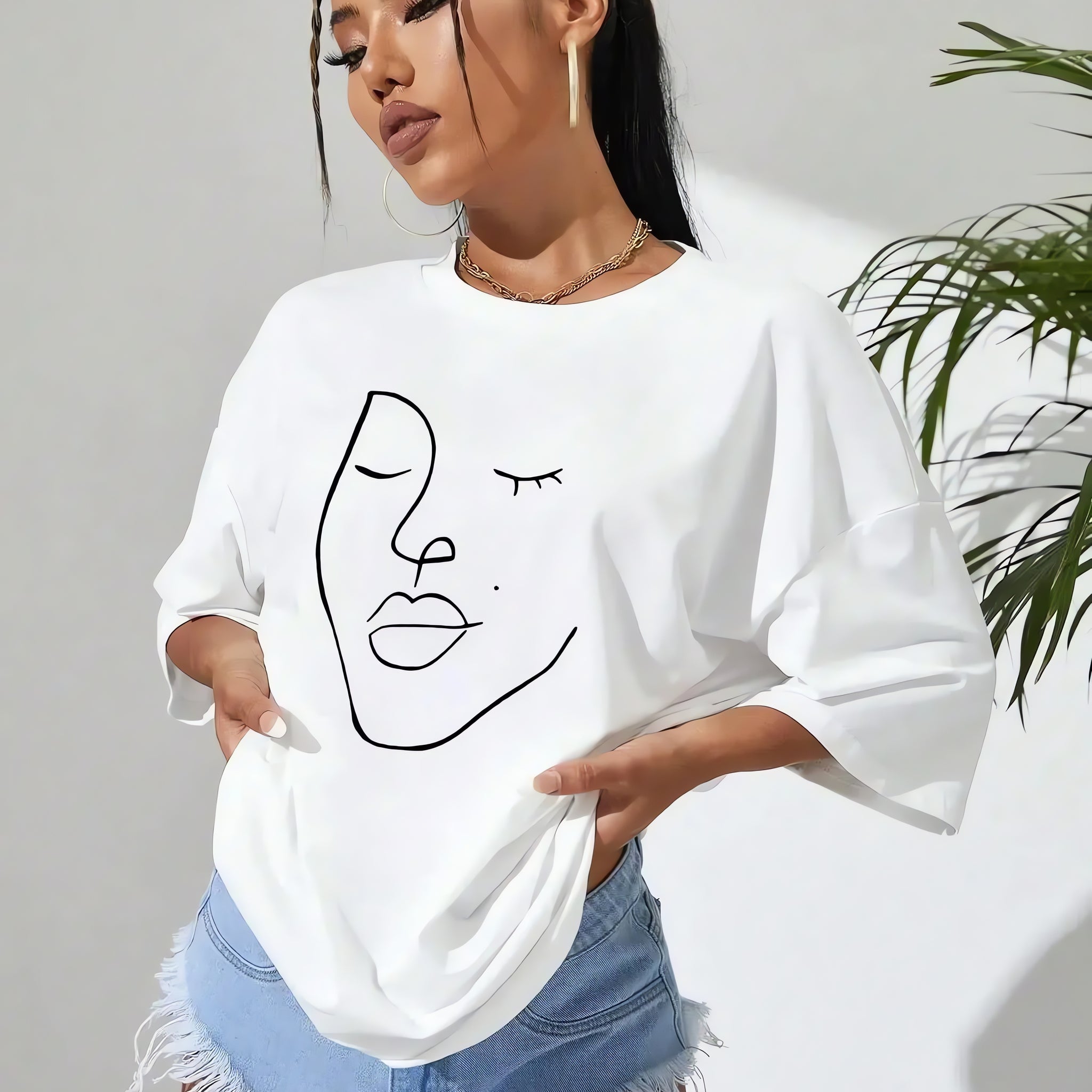 Abstract Woman Face Tee - KAYSMAR