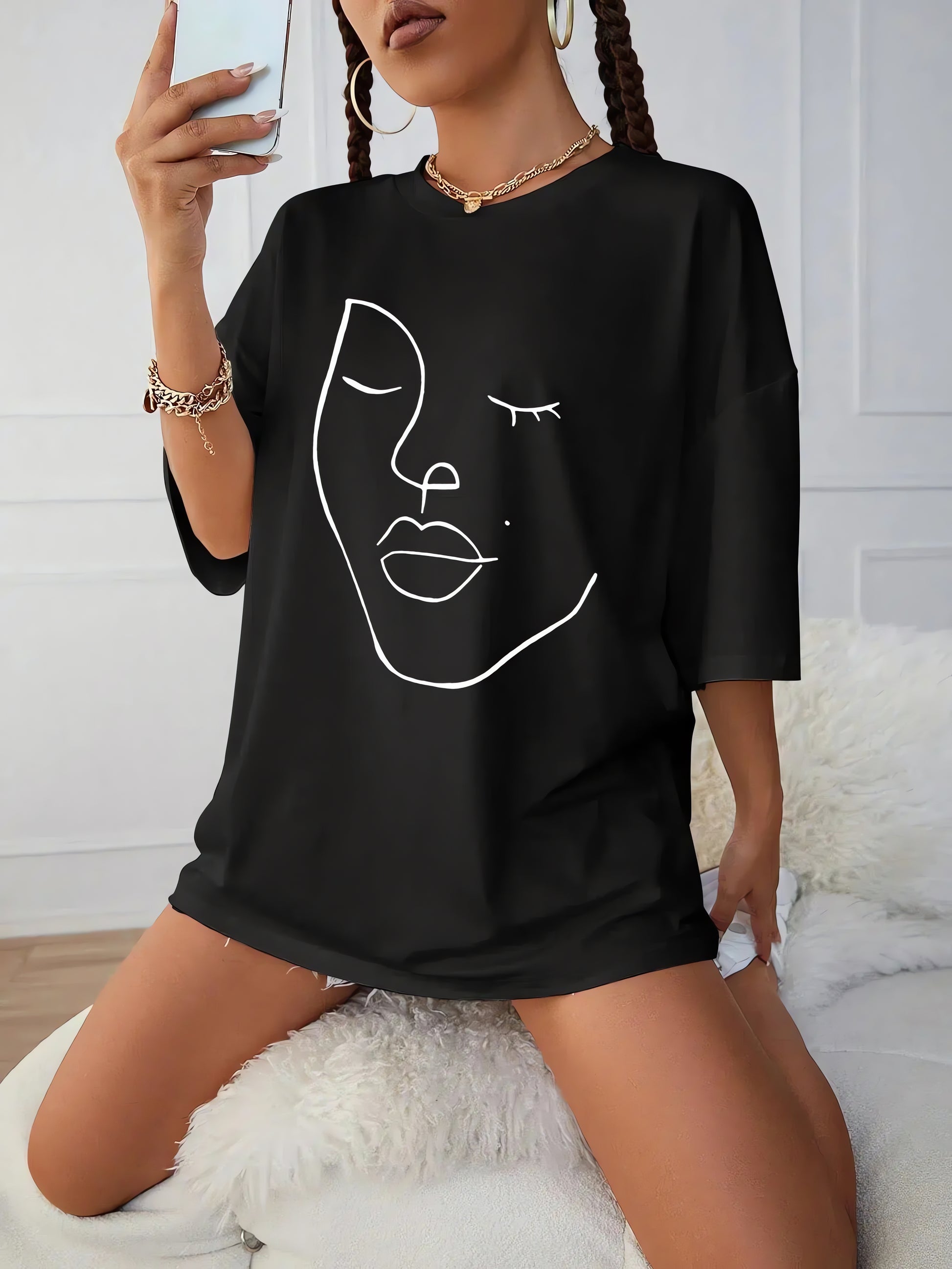 Abstract Woman Face Tee - KAYSMAR