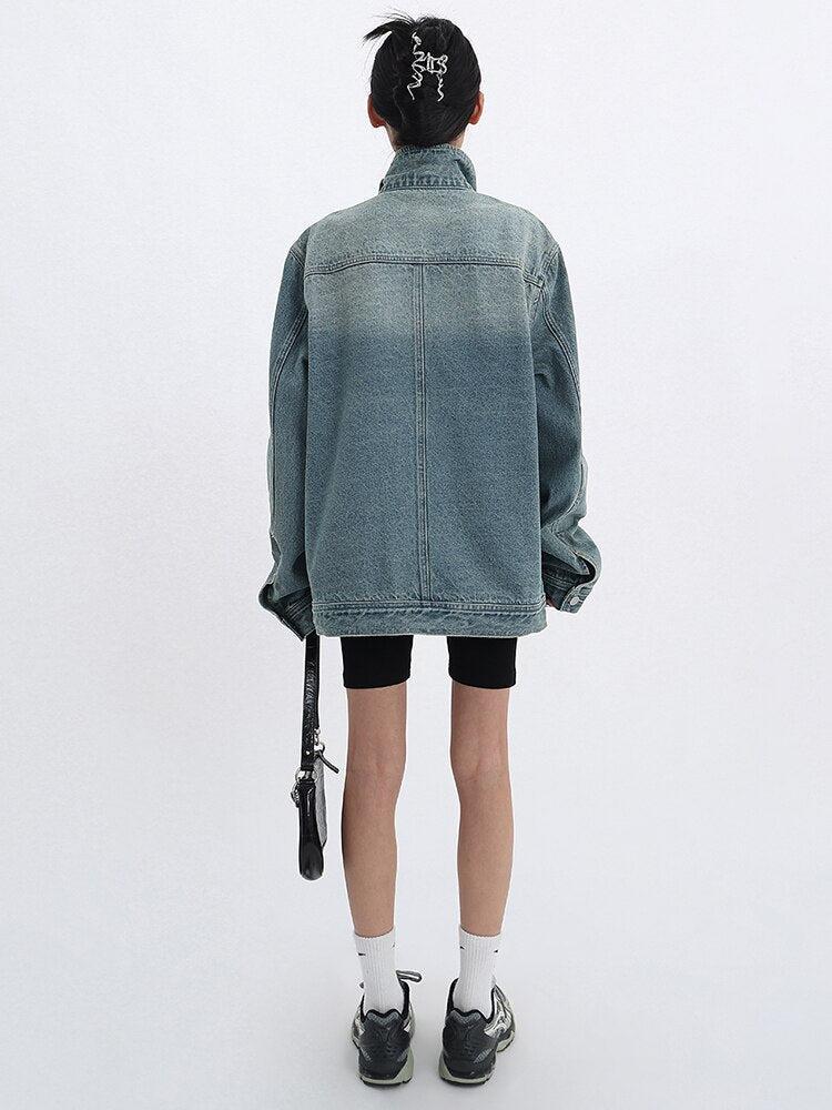 Acubi Asymmetrical Denim Jacket - KAYSMAR