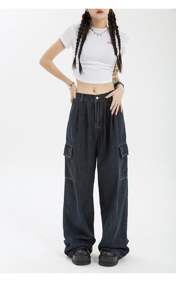 Acubi Dark Wash Cargo Jeans - KAYSMAR