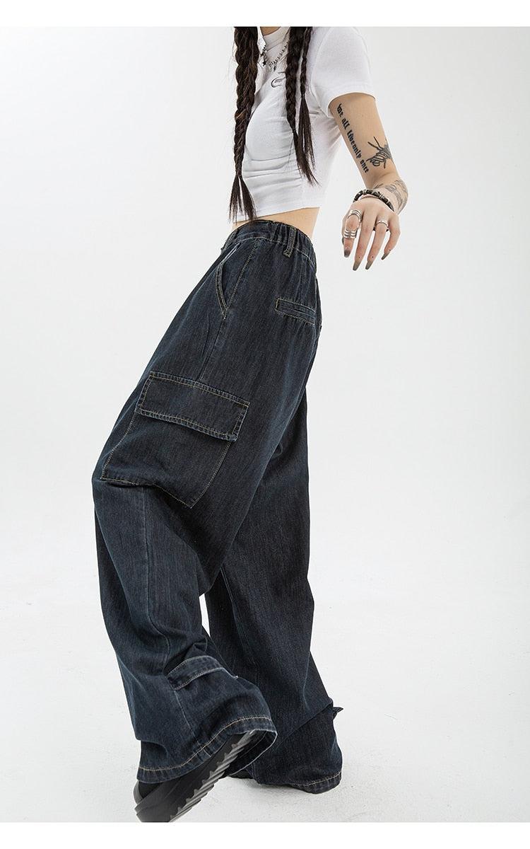 Acubi Dark Wash Cargo Jeans - KAYSMAR