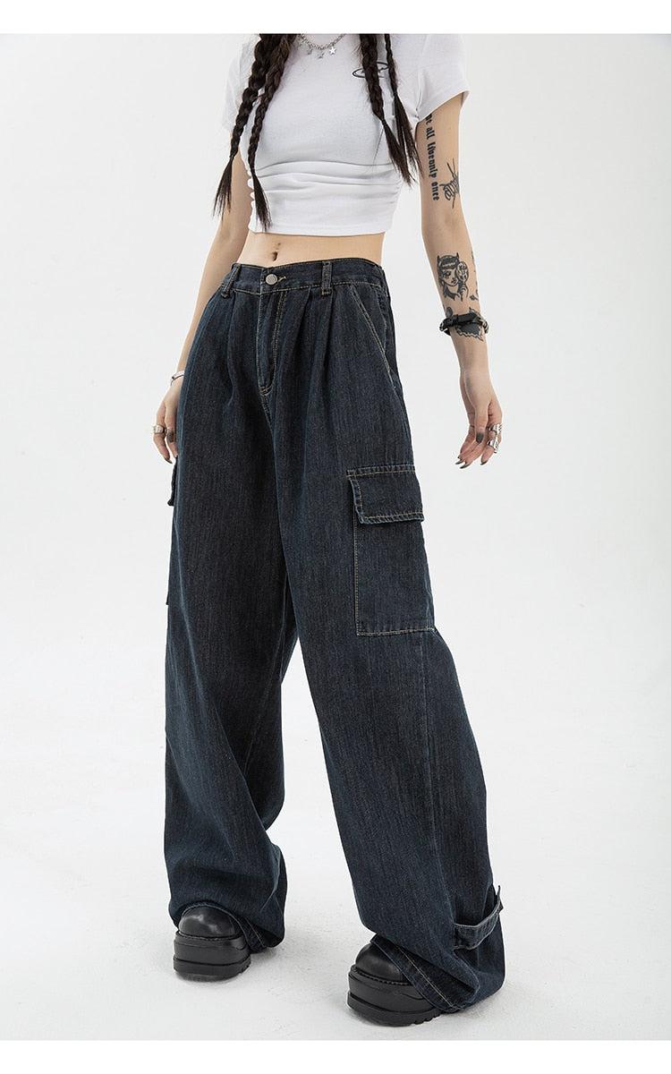 Acubi Dark Wash Cargo Jeans - KAYSMAR