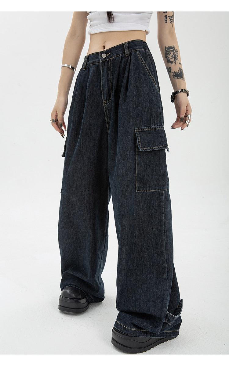 Acubi Dark Wash Cargo Jeans - KAYSMAR