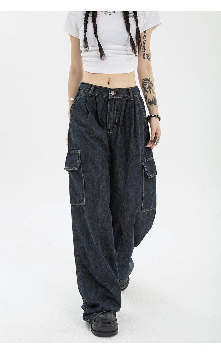 Acubi Dark Wash Cargo Jeans - KAYSMAR