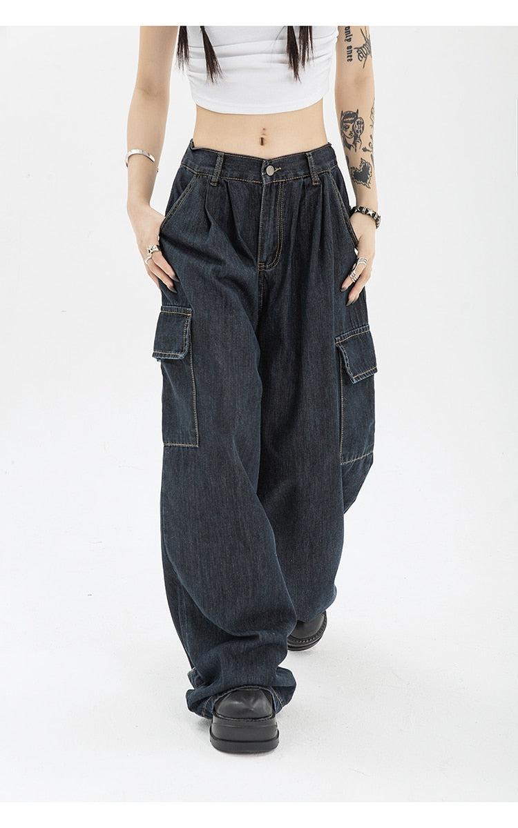 Acubi Dark Wash Cargo Jeans - KAYSMAR