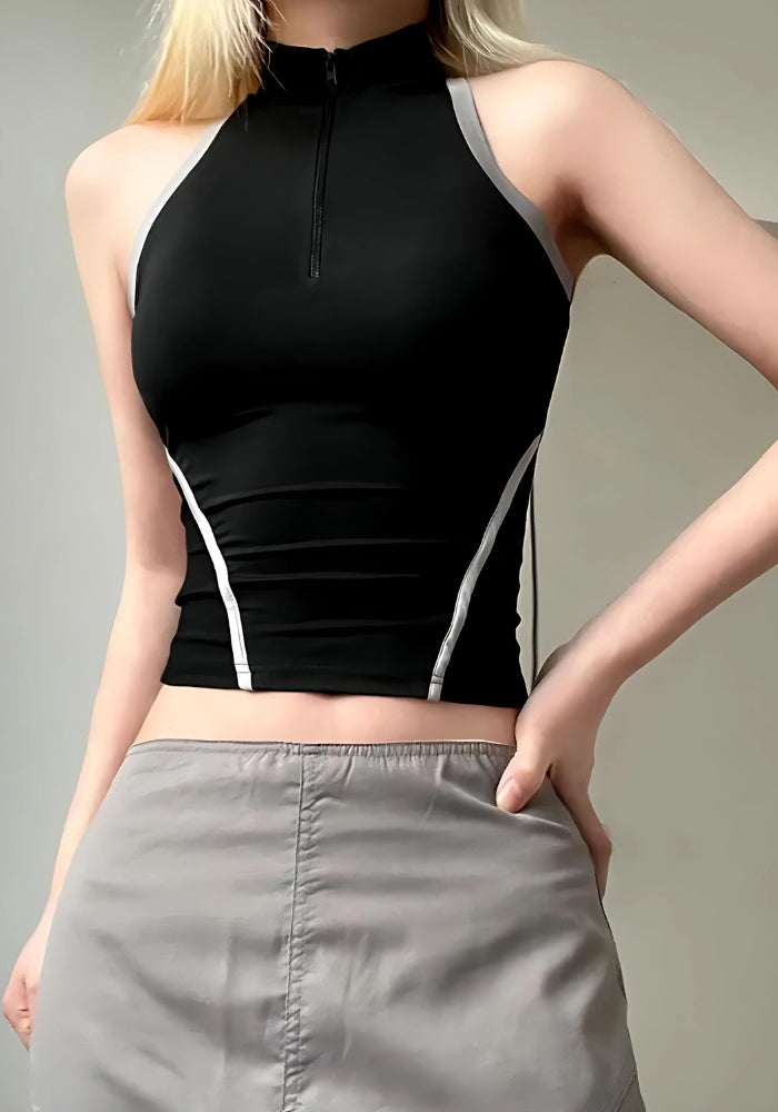 Acubi Open Back Zip-Up Top - KAYSMAR