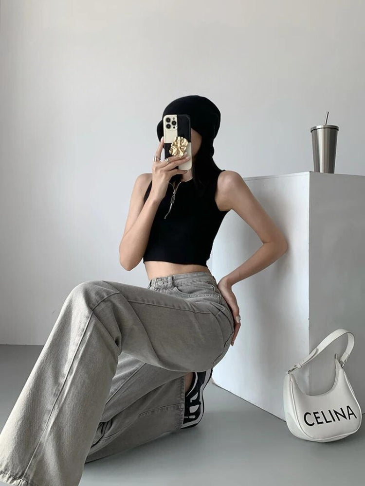 Acubi Straight Leg Gray Jeans - KAYSMAR