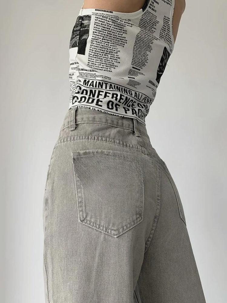 Acubi Straight Leg Gray Jeans - KAYSMAR
