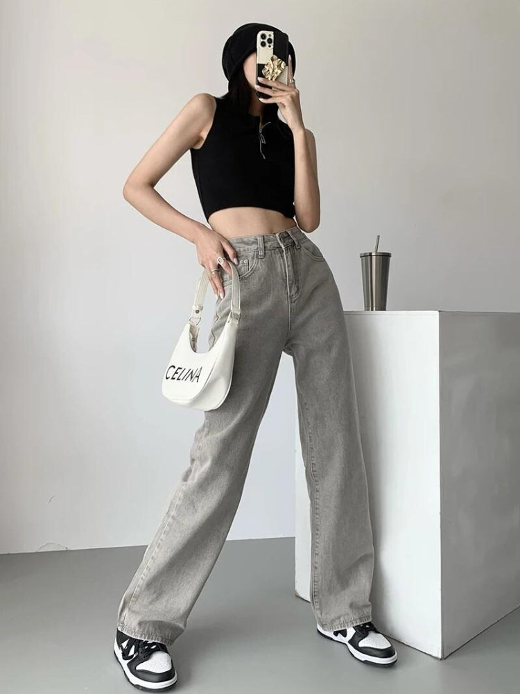 Acubi Straight Leg Gray Jeans - KAYSMAR