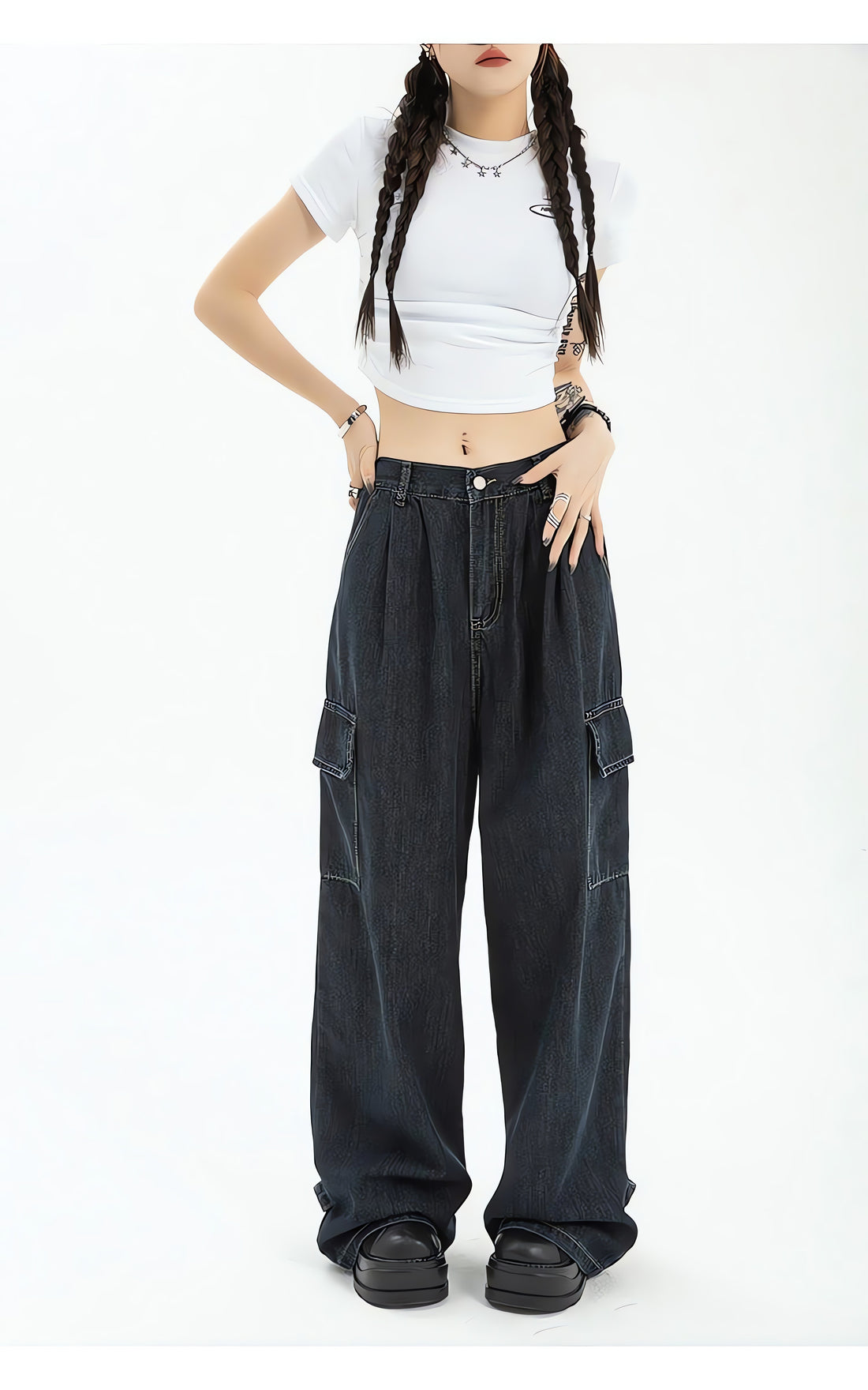 Acubi Dark Wash Cargo Jeans - KAYSMAR
