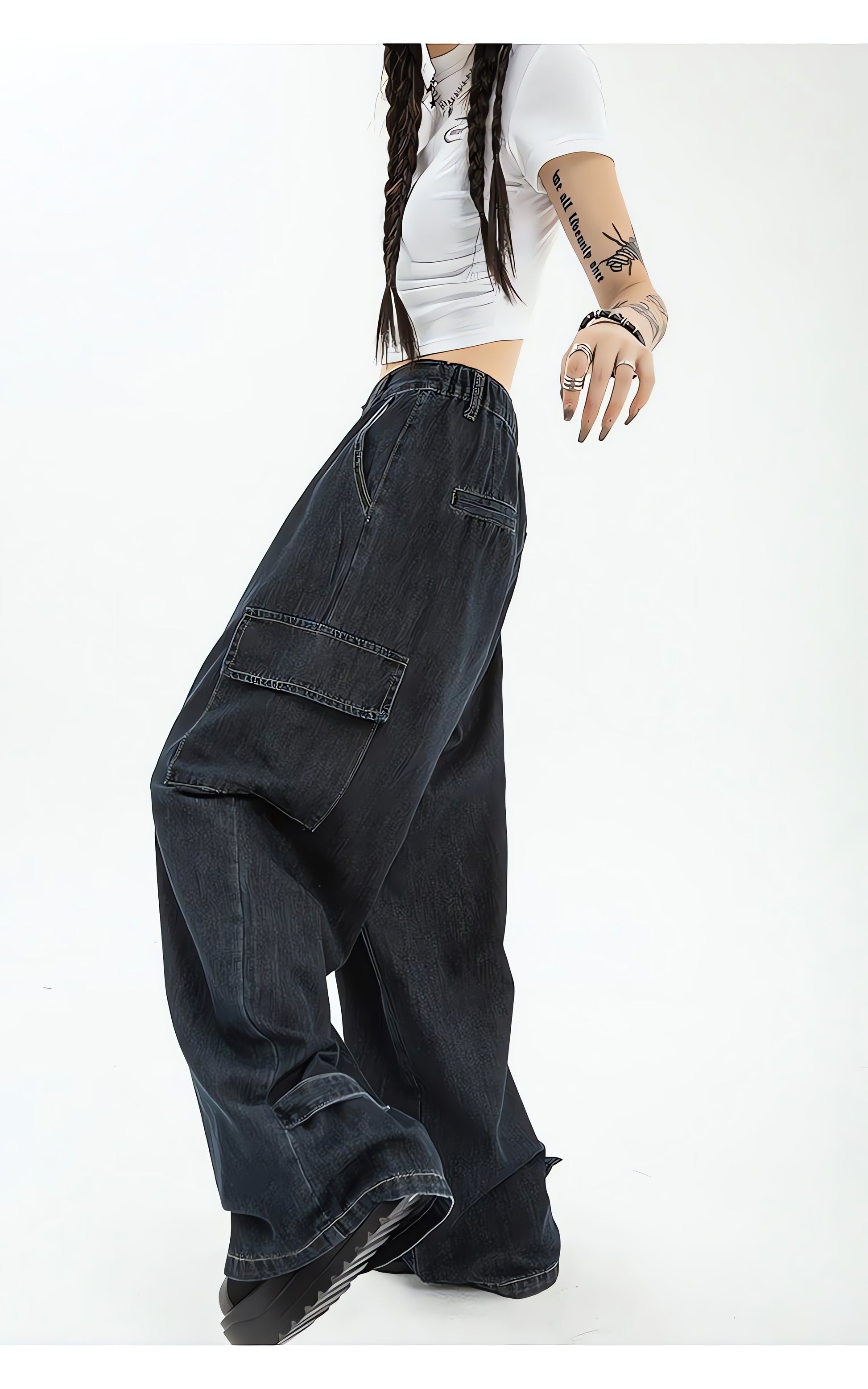 Acubi Dark Wash Cargo Jeans - KAYSMAR