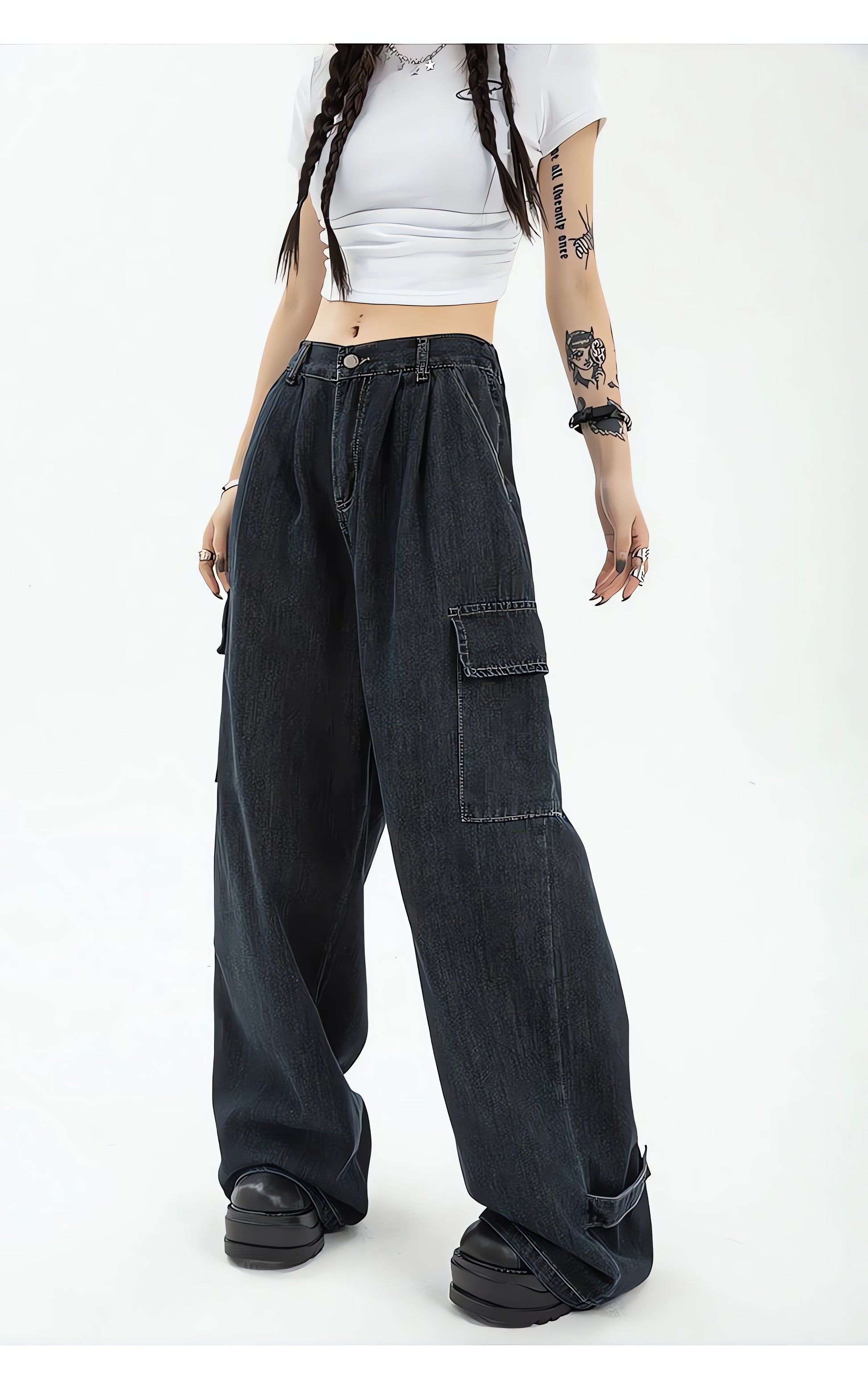Acubi Dark Wash Cargo Jeans - KAYSMAR