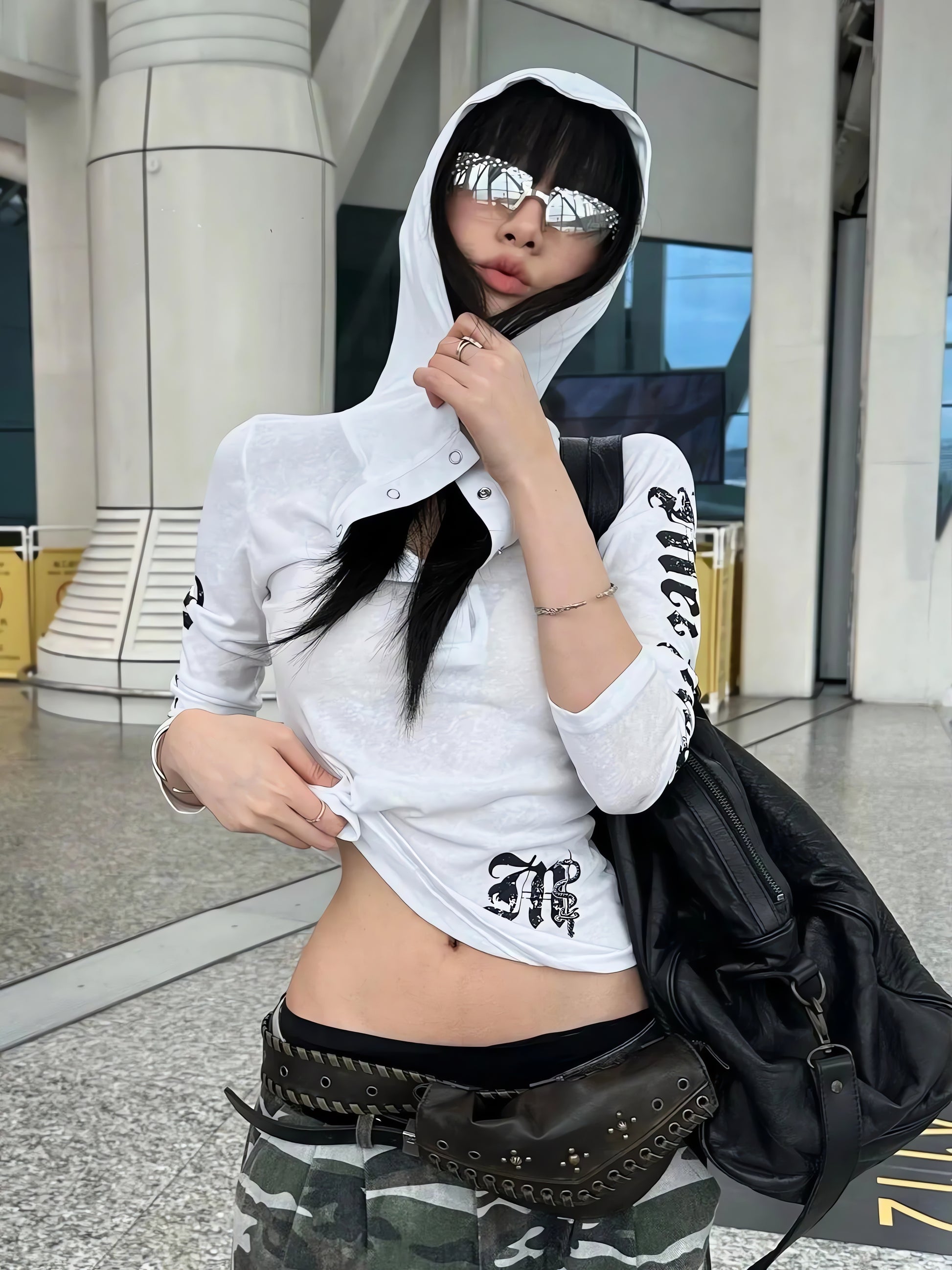 Acubi Hooded Graphic Top - KAYSMAR
