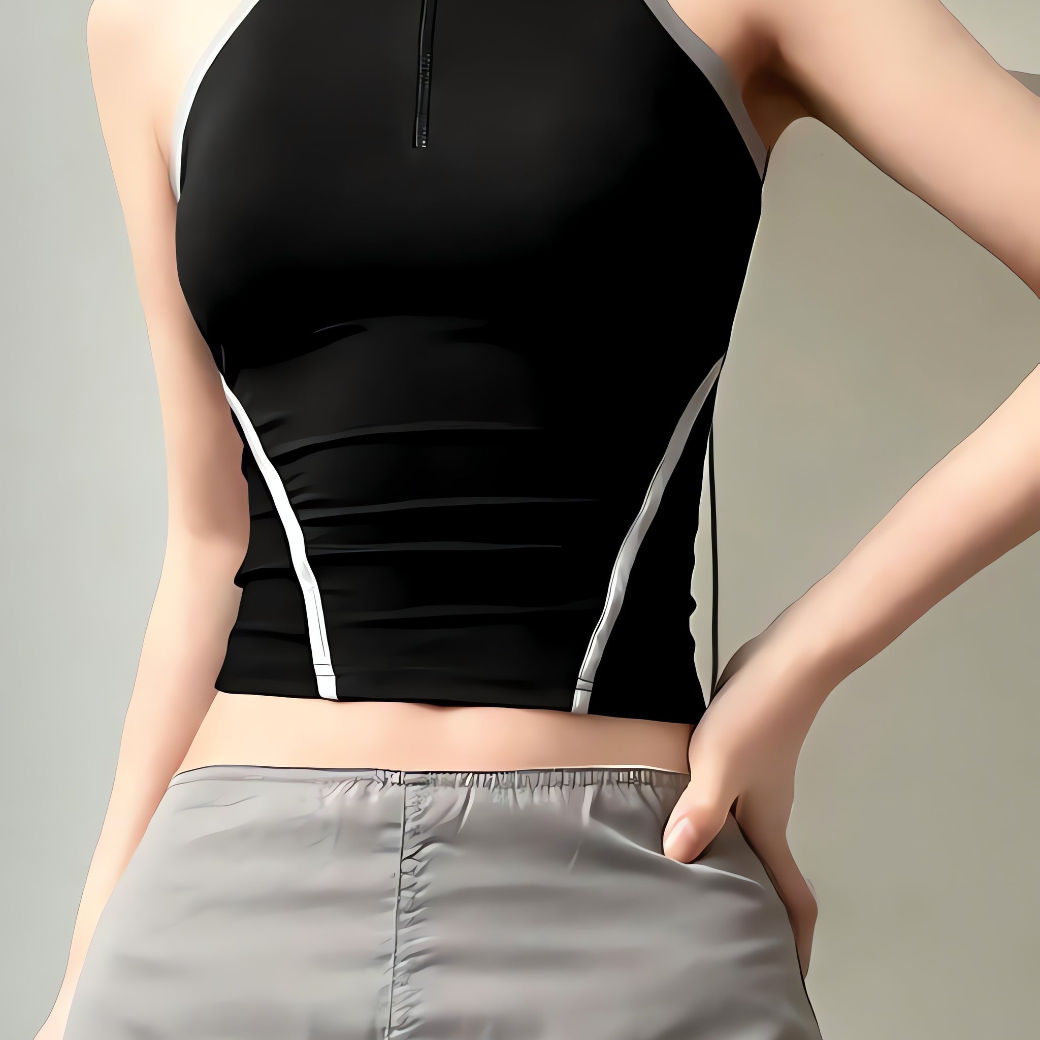 Acubi Open Back Zip-Up Top - KAYSMAR