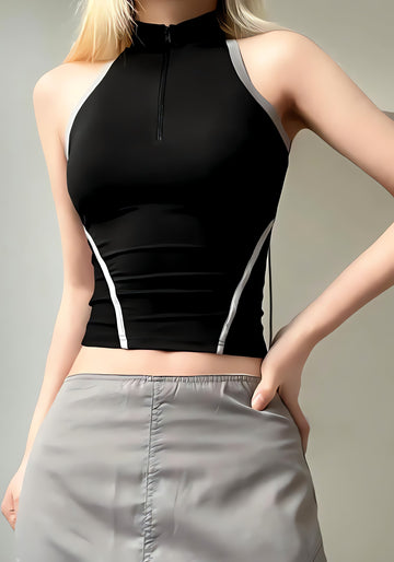 Acubi Open Back Zip-Up Top - KAYSMAR