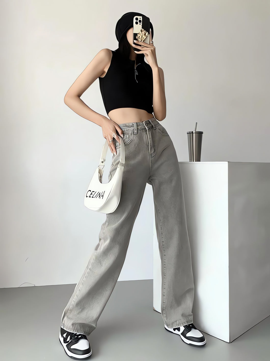 Acubi Straight Leg Gray Jeans - KAYSMAR