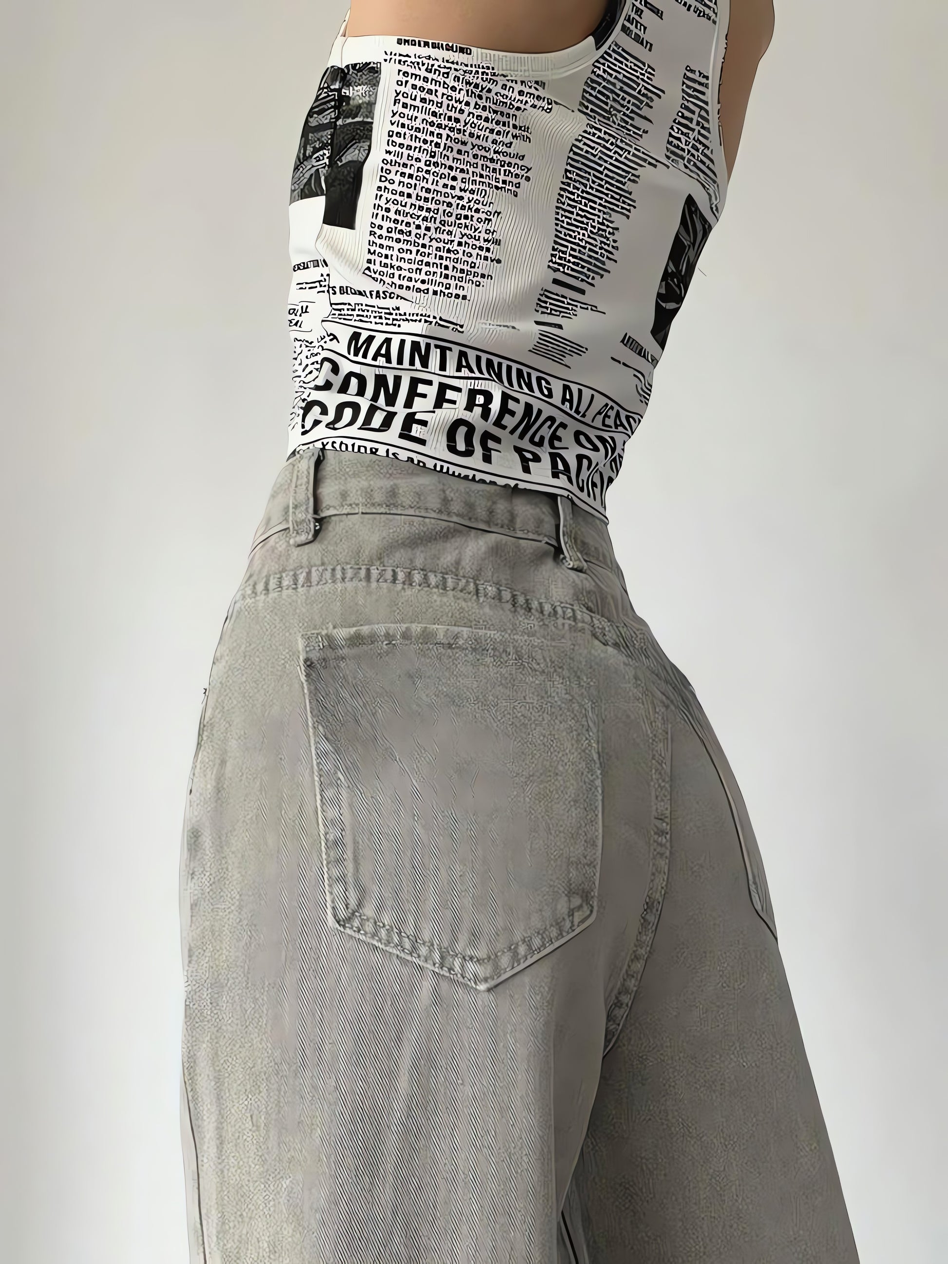 Acubi Straight Leg Gray Jeans - KAYSMAR