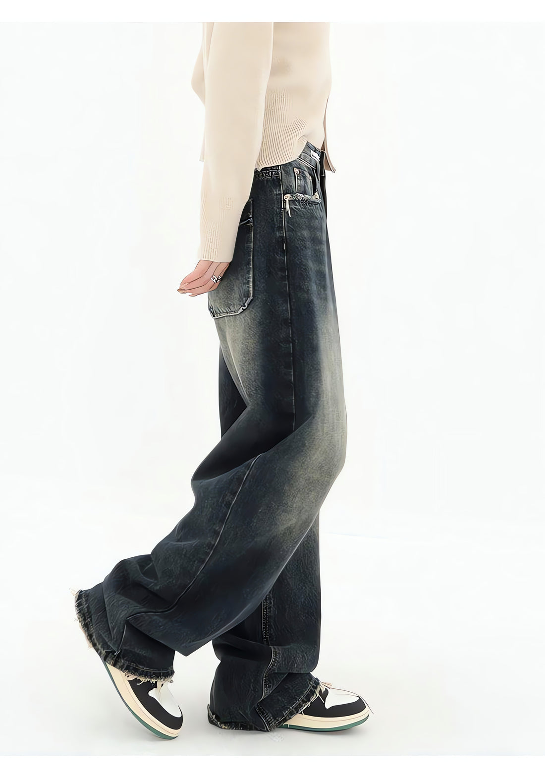 Acubi Wide Leg Dark Jeans - KAYSMAR