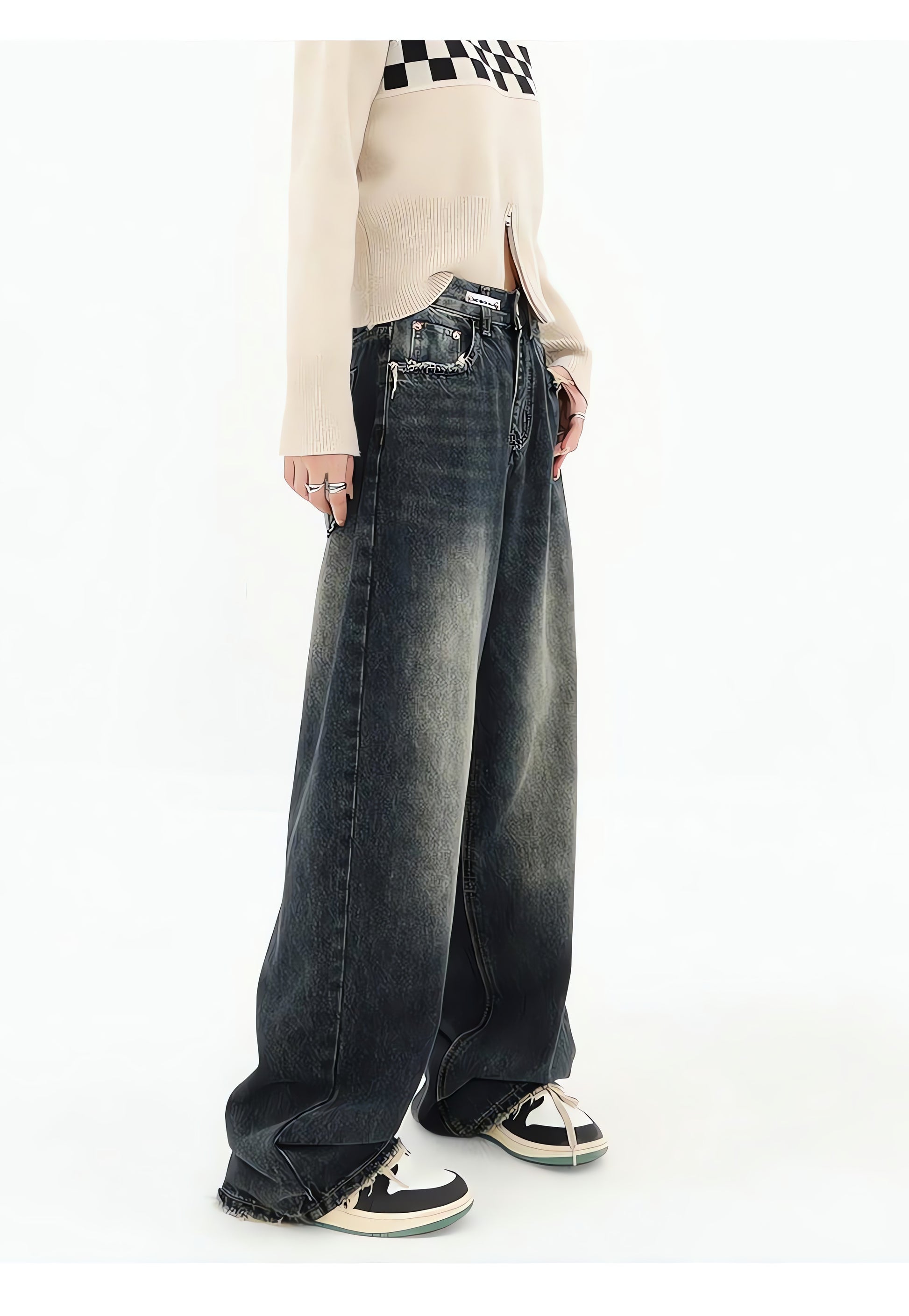 Acubi Wide Leg Dark Jeans - KAYSMAR