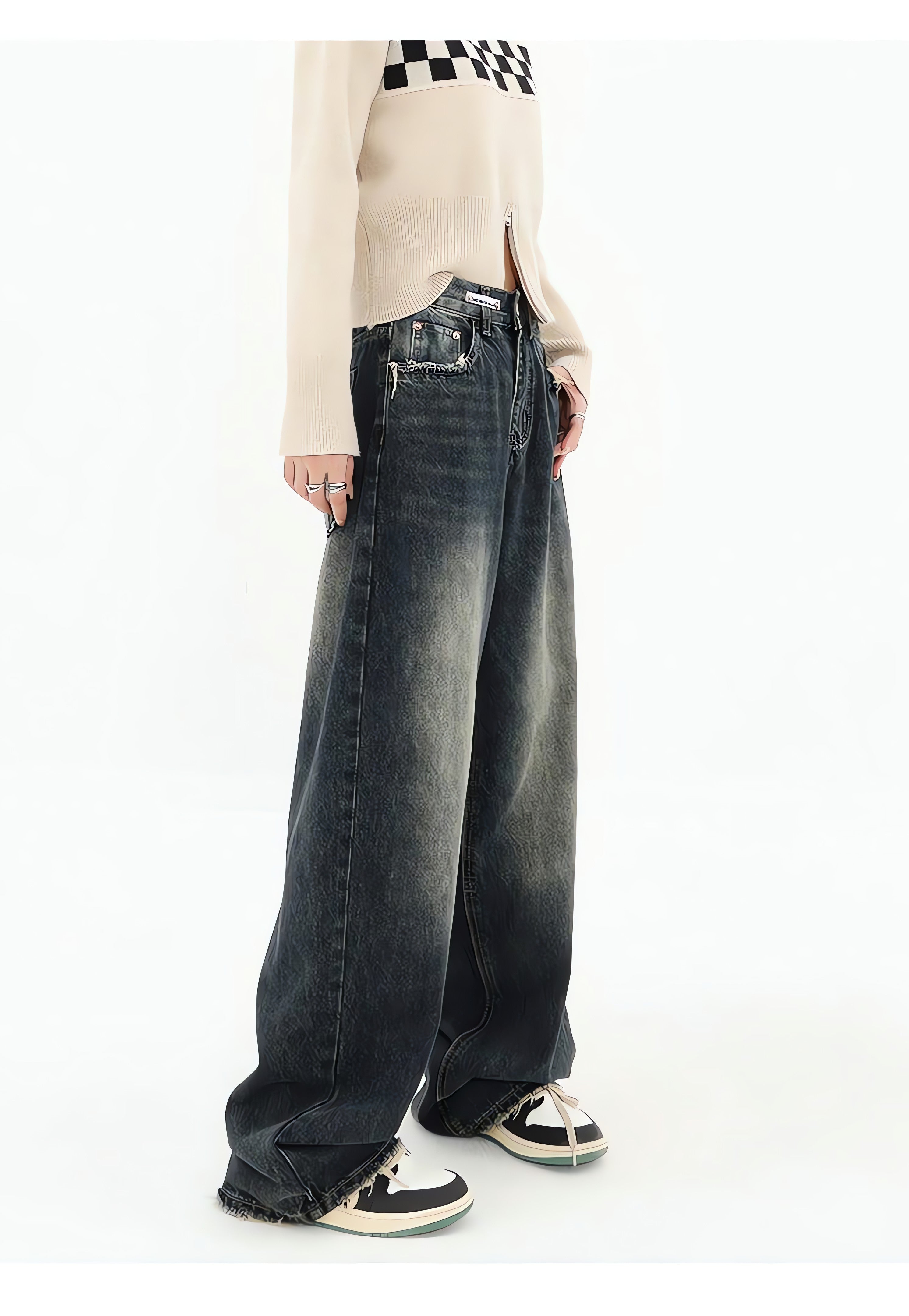 Acubi Wide Leg Dark Jeans - KAYSMAR