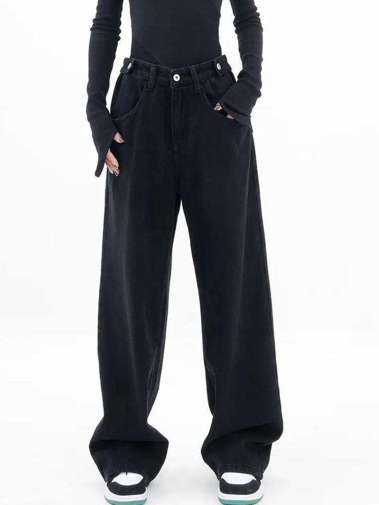Adjustable Waist Baggy Denim Jeans - KAYSMAR
