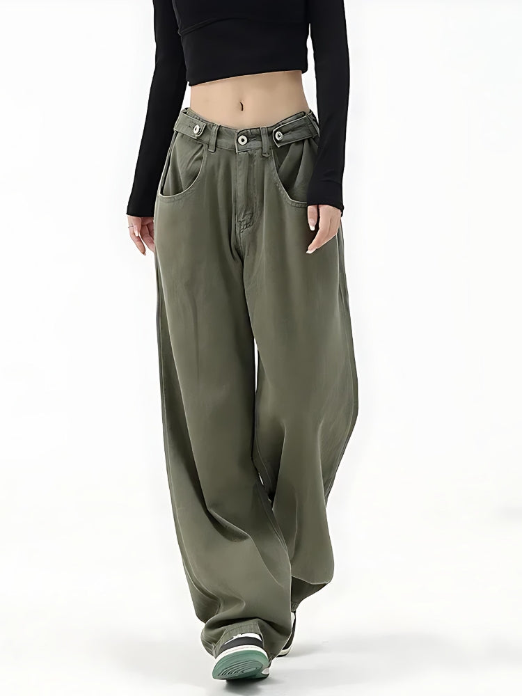 Adjustable Waist Baggy Denim Jeans - KAYSMAR
